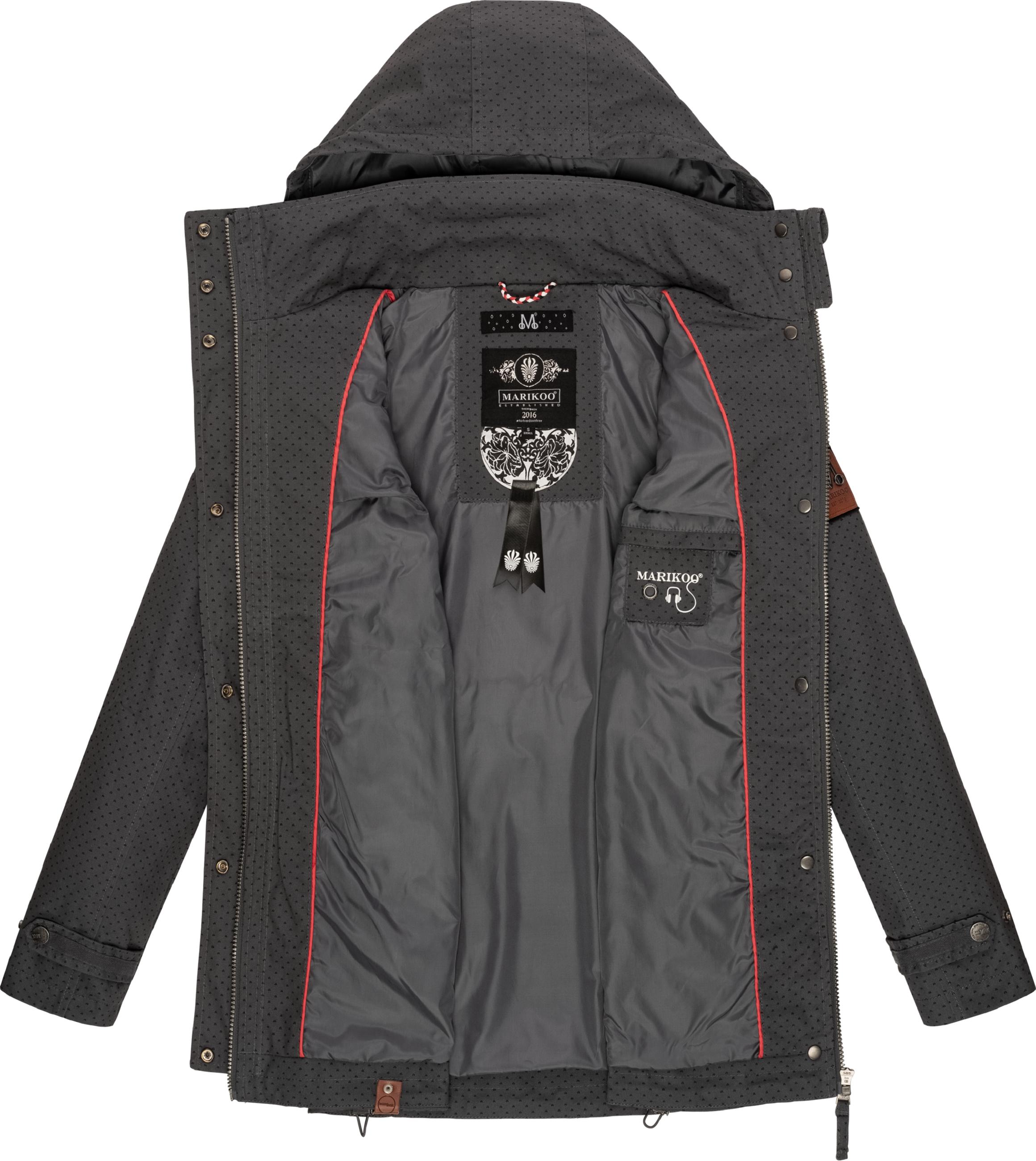 Leichter Baumwollparka mit Kapuze "Nyokoo" Anthracite w.P.