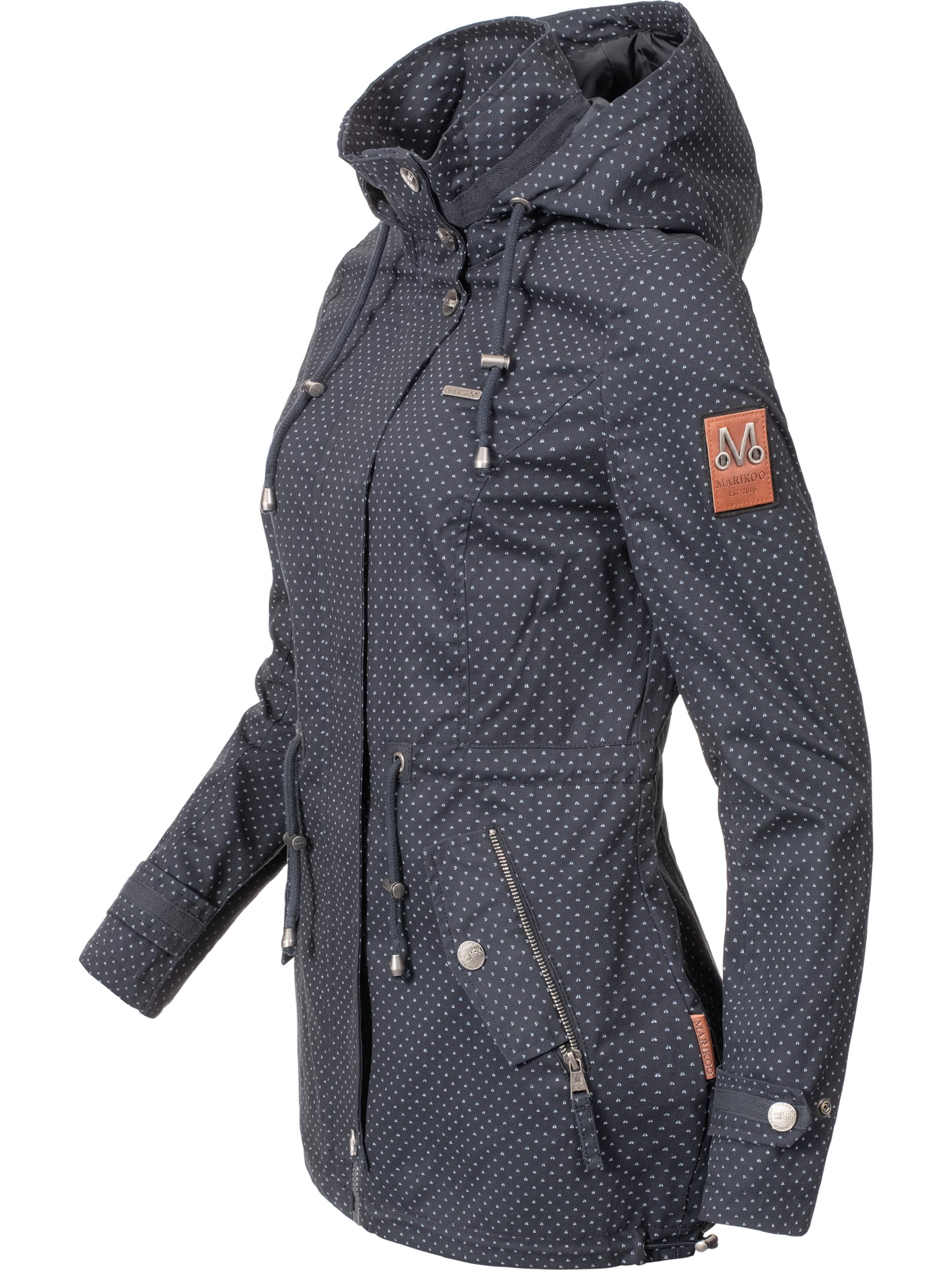 Leichter Baumwollparka mit Kapuze "Nyokoo" Blau Dots