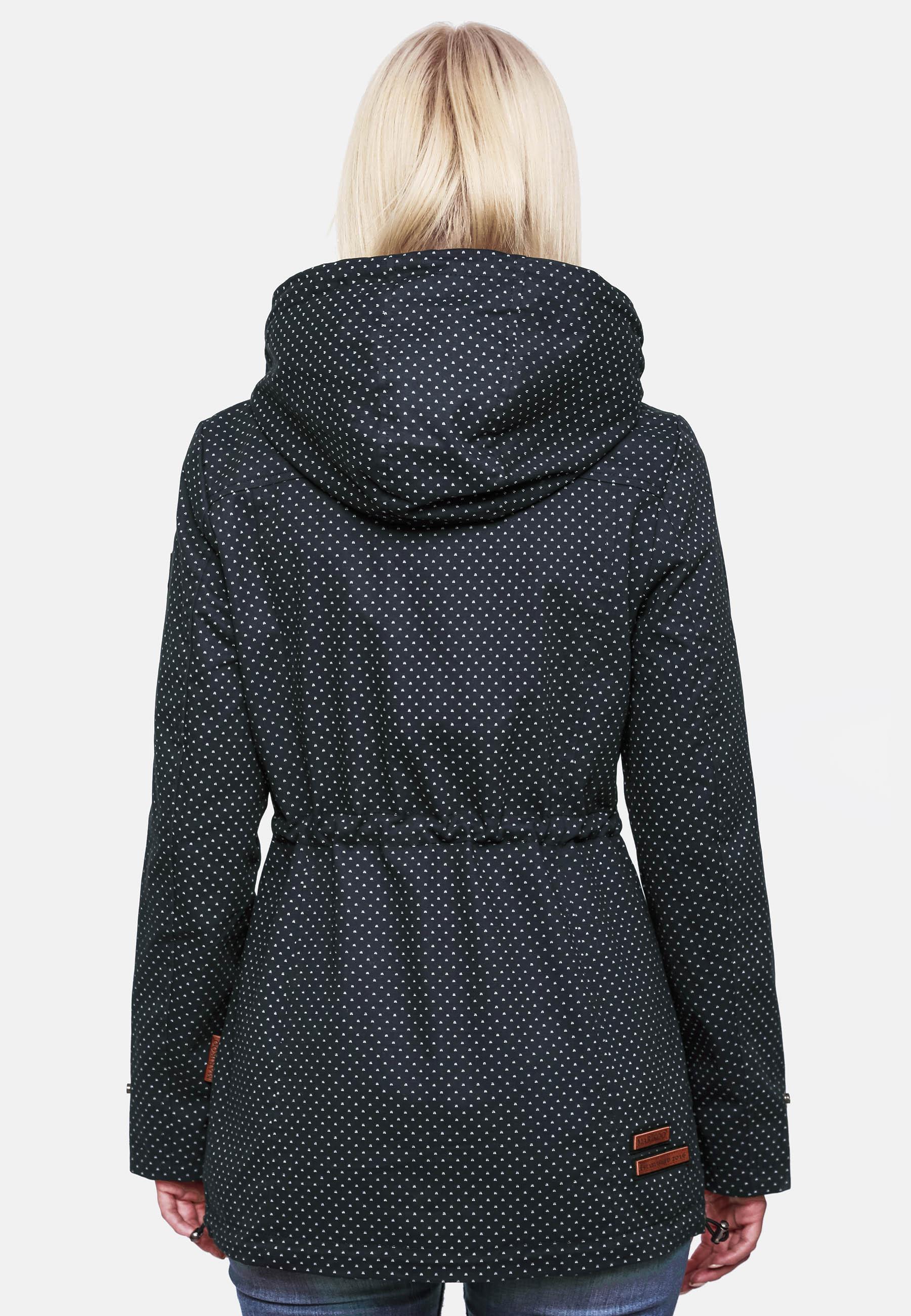 Leichter Baumwollparka mit Kapuze "Nyokoo" Blau Dots