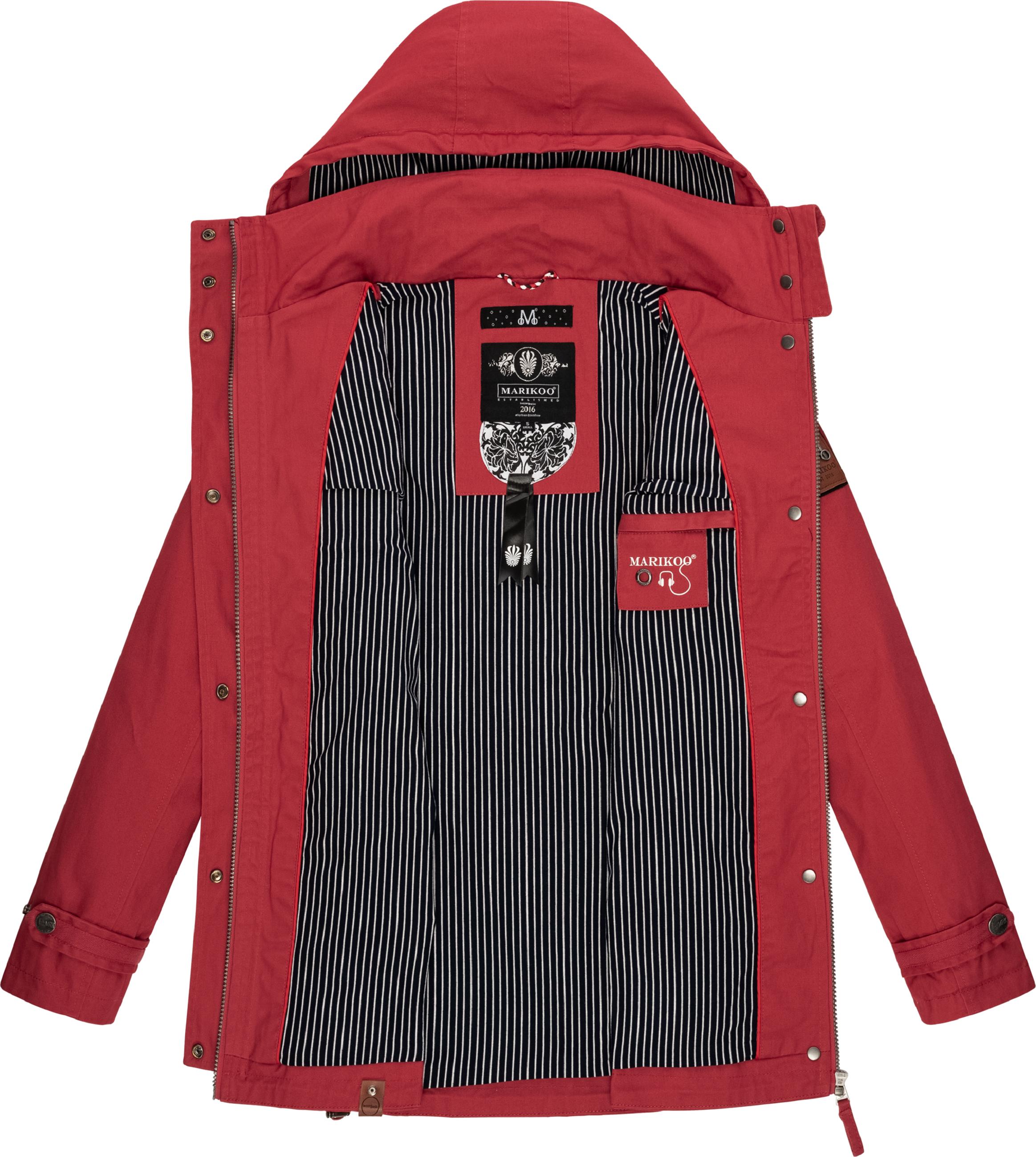 Leichter Baumwollparka mit Kapuze "Nyokoo" Red