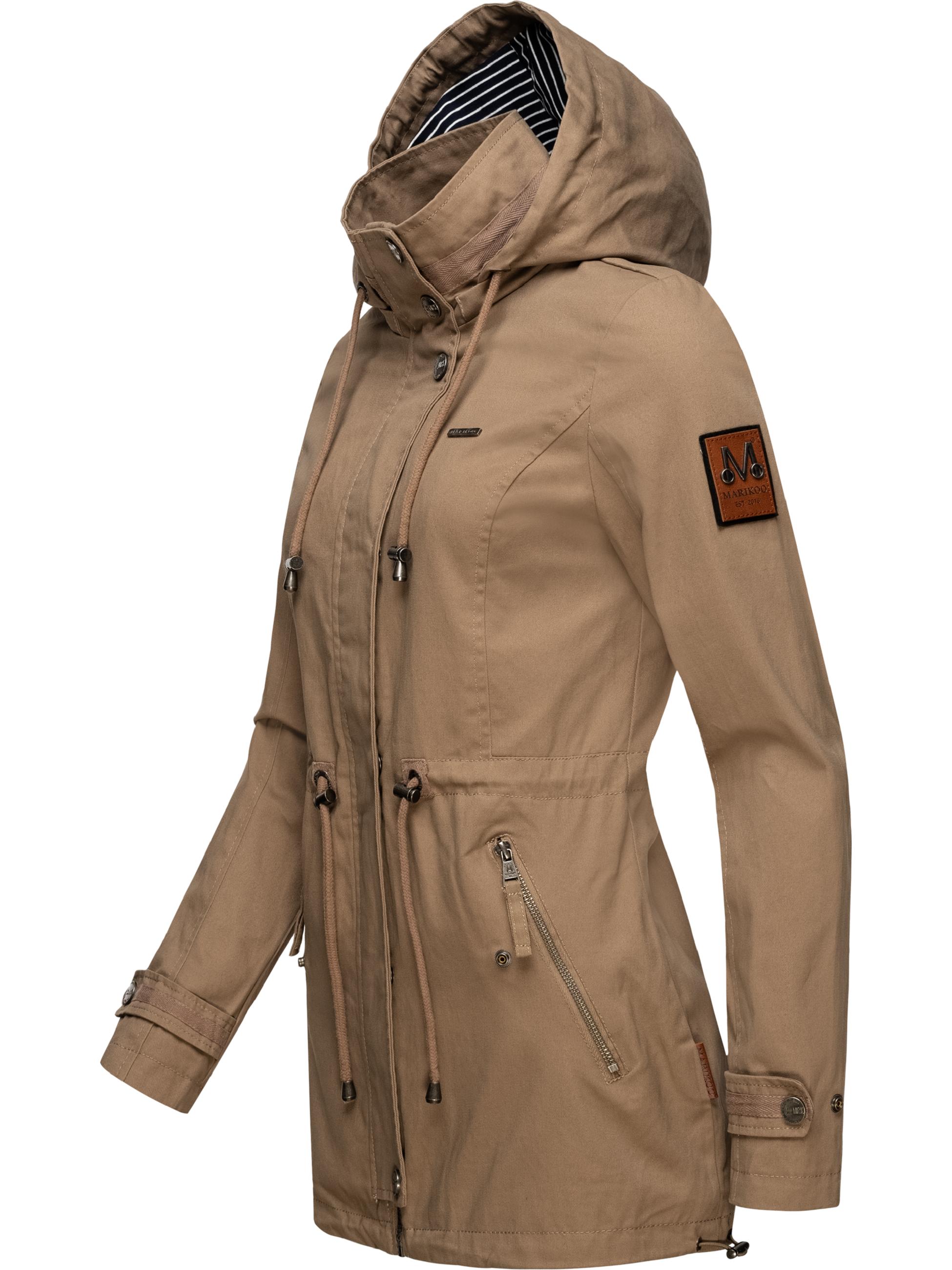 Leichter Baumwollparka mit Kapuze "Nyokoo" Taupe