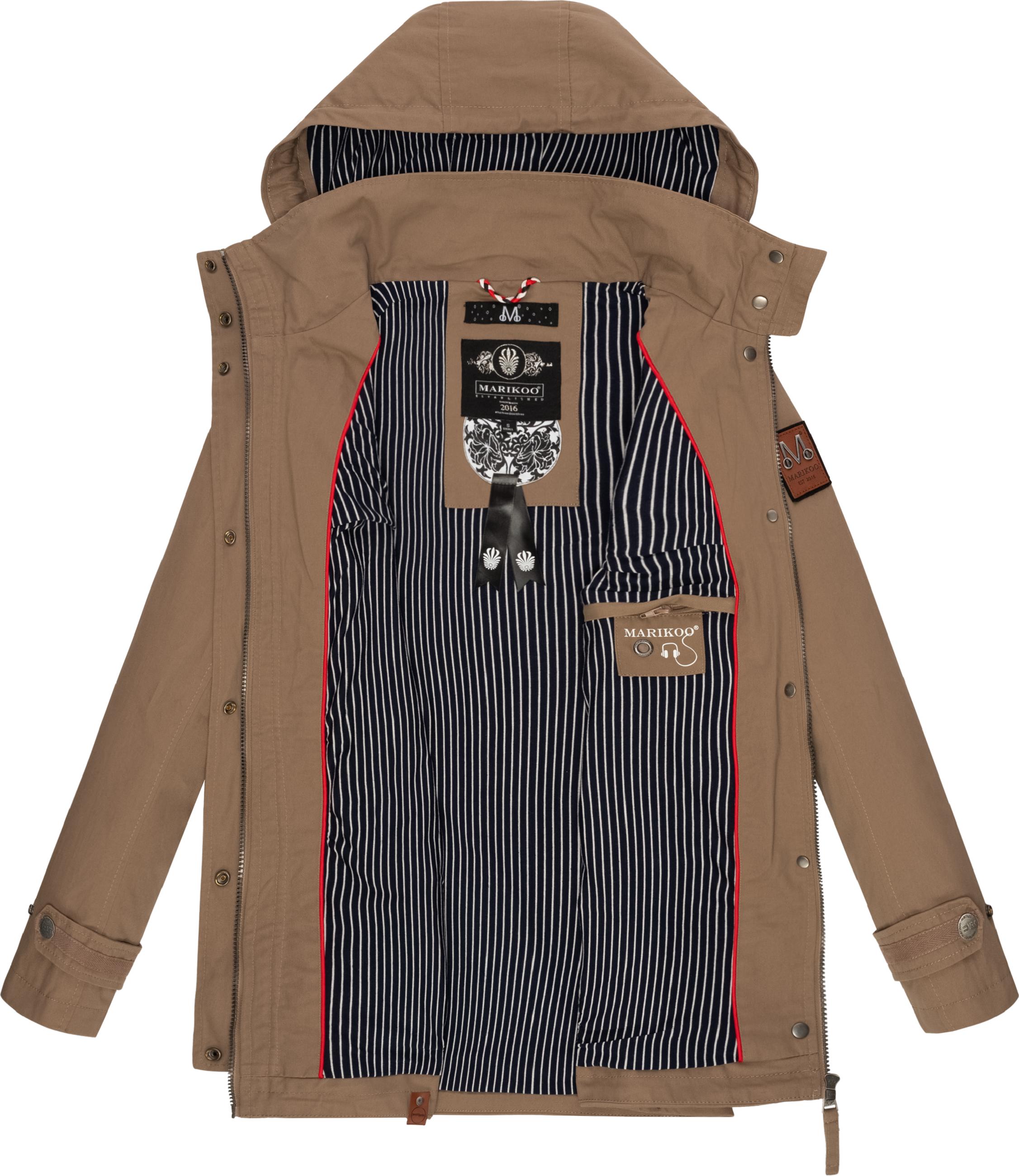 Leichter Baumwollparka mit Kapuze "Nyokoo" Taupe