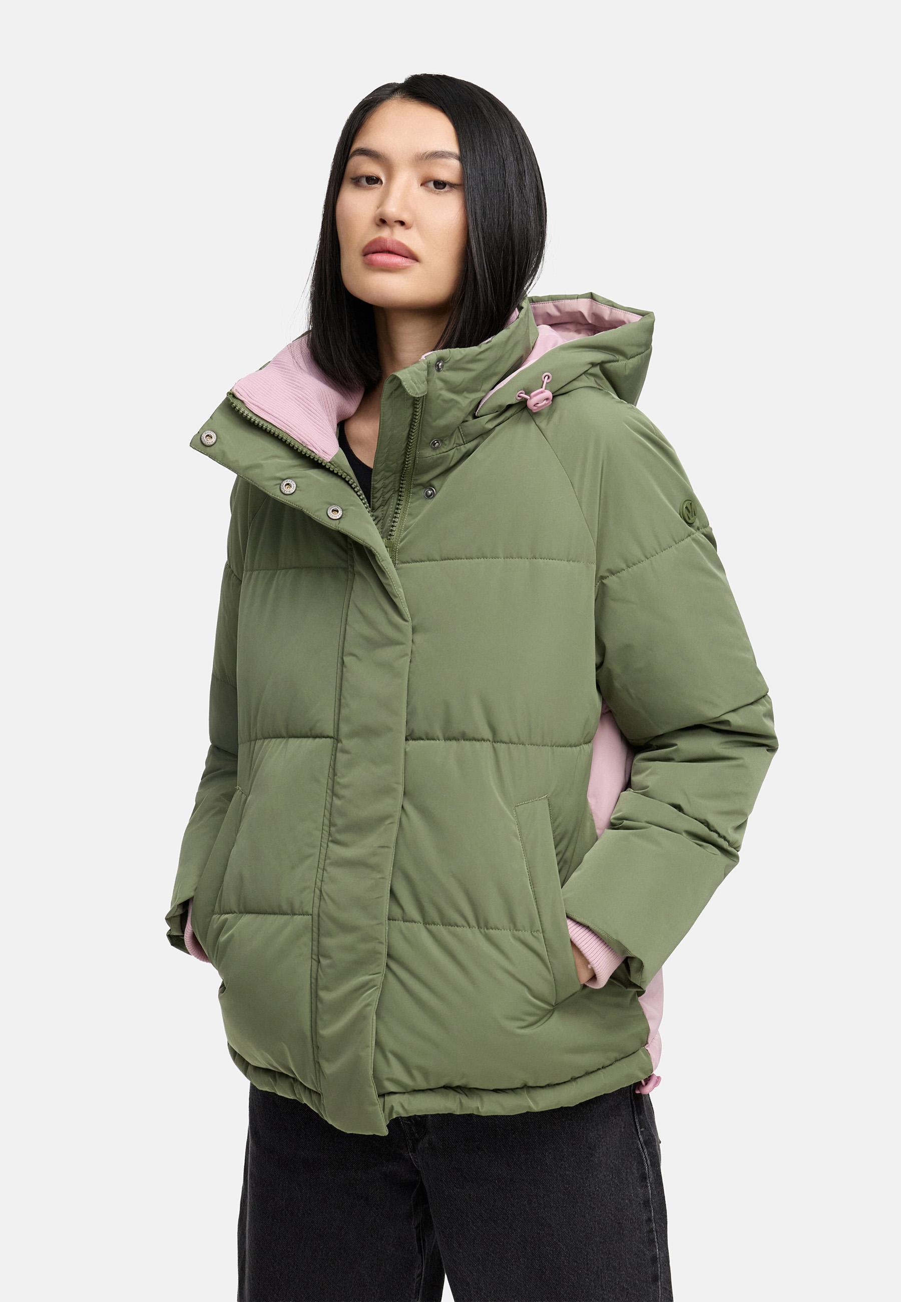 Steppjacke im Colourblocking-Style "Omariaa 16" Olive Leaf