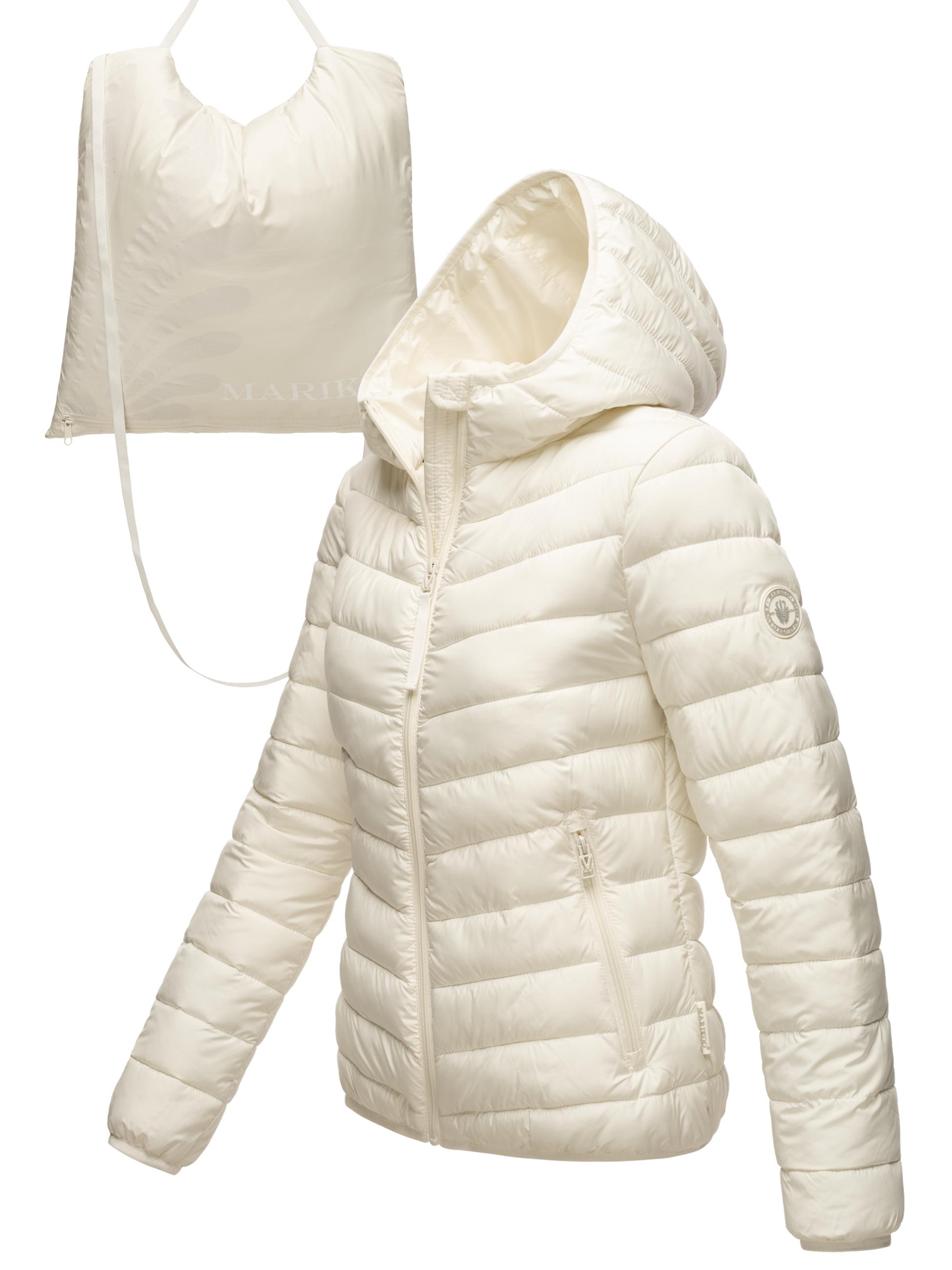 In integrierter Tragetasche verstaubare Jacke "Pack Mich Ein" Off White