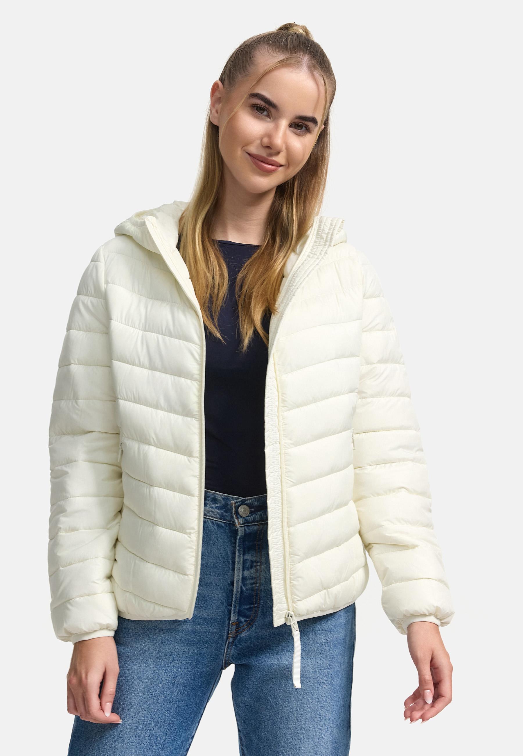 In integrierter Tragetasche verstaubare Jacke "Pack Mich Ein" Off White