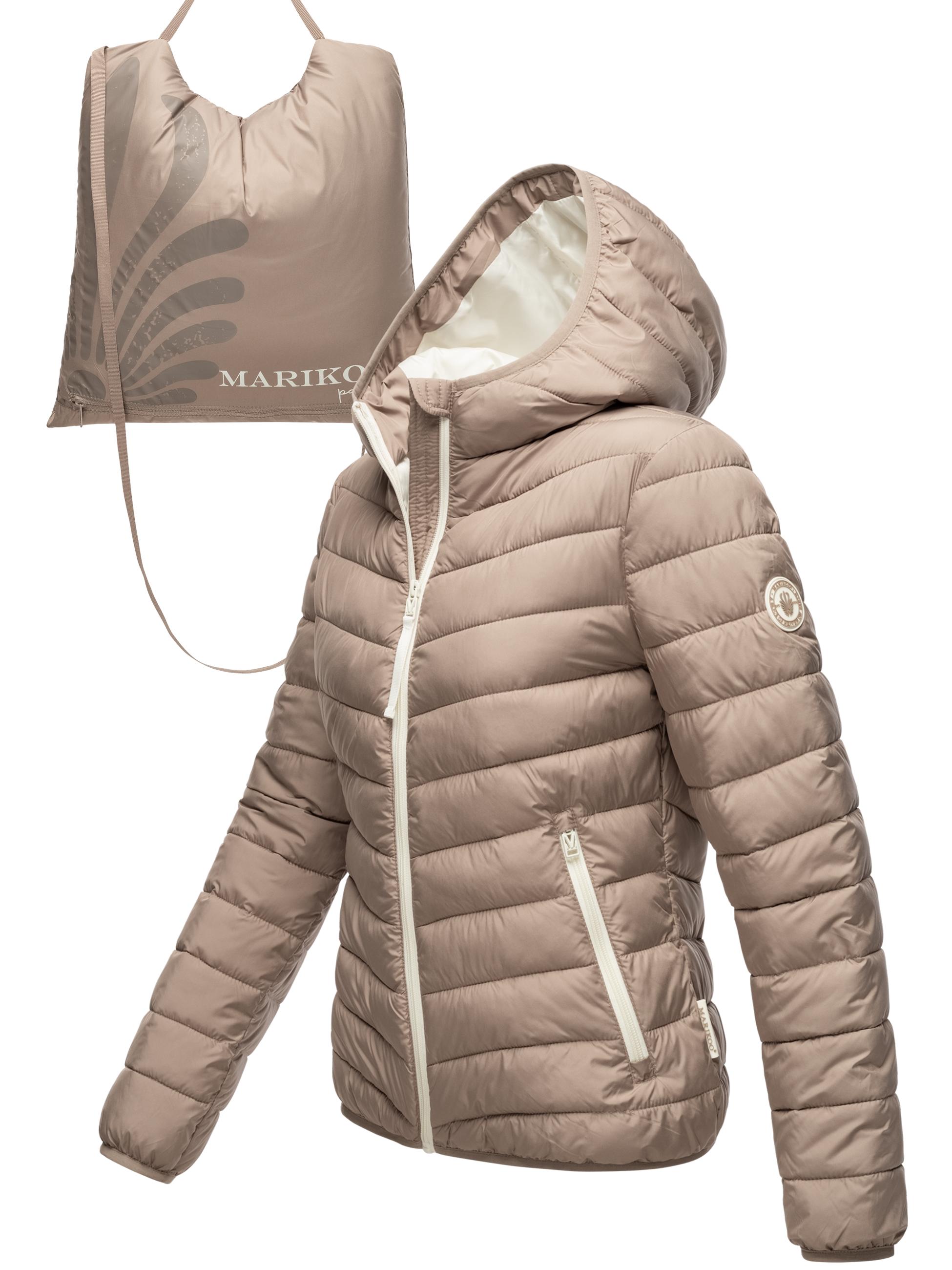 In integrierter Tragetasche verstaubare Jacke "Pack Mich Ein" Taupe Grey