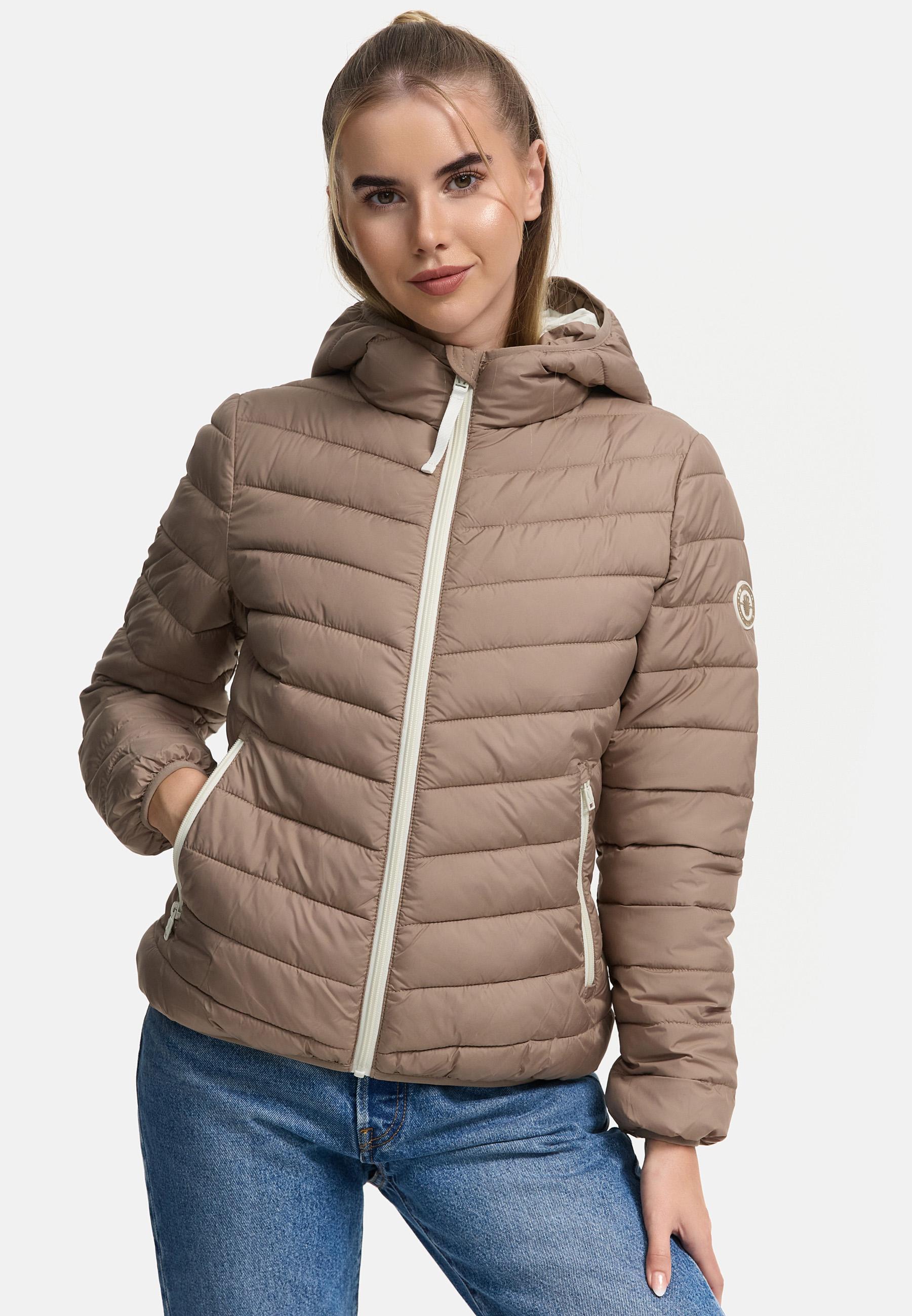 In integrierter Tragetasche verstaubare Jacke "Pack Mich Ein" Taupe Grey