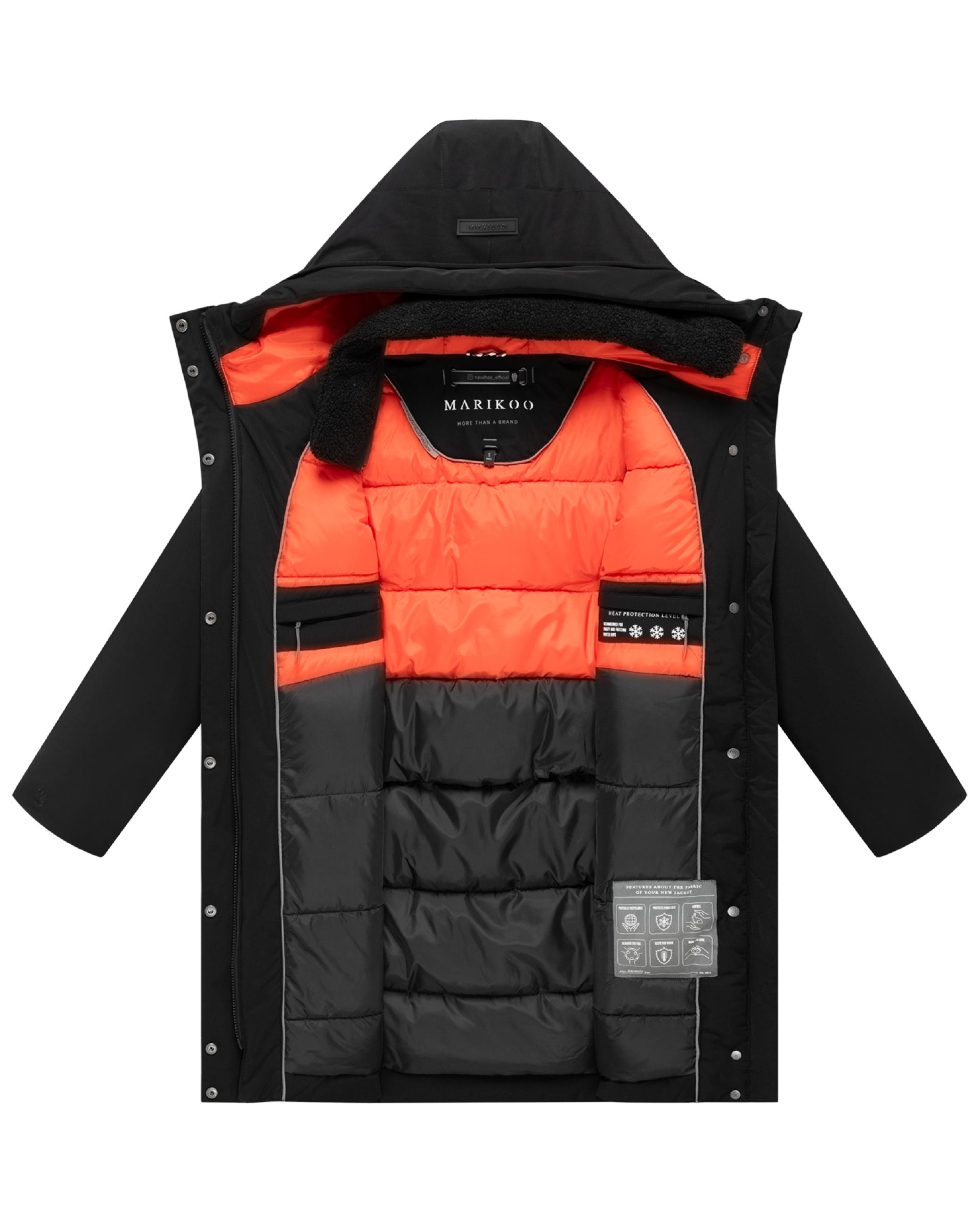 Warmer Damen Kurzmantel mit abnehmbarem Besatz "Pakaami 16" Black