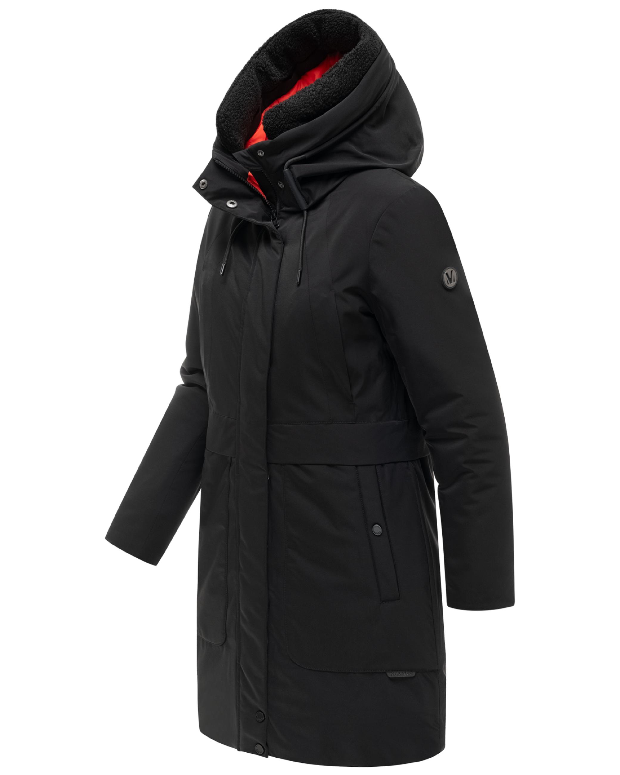Warmer Damen Kurzmantel mit abnehmbarem Besatz "Pakaami 16" Black
