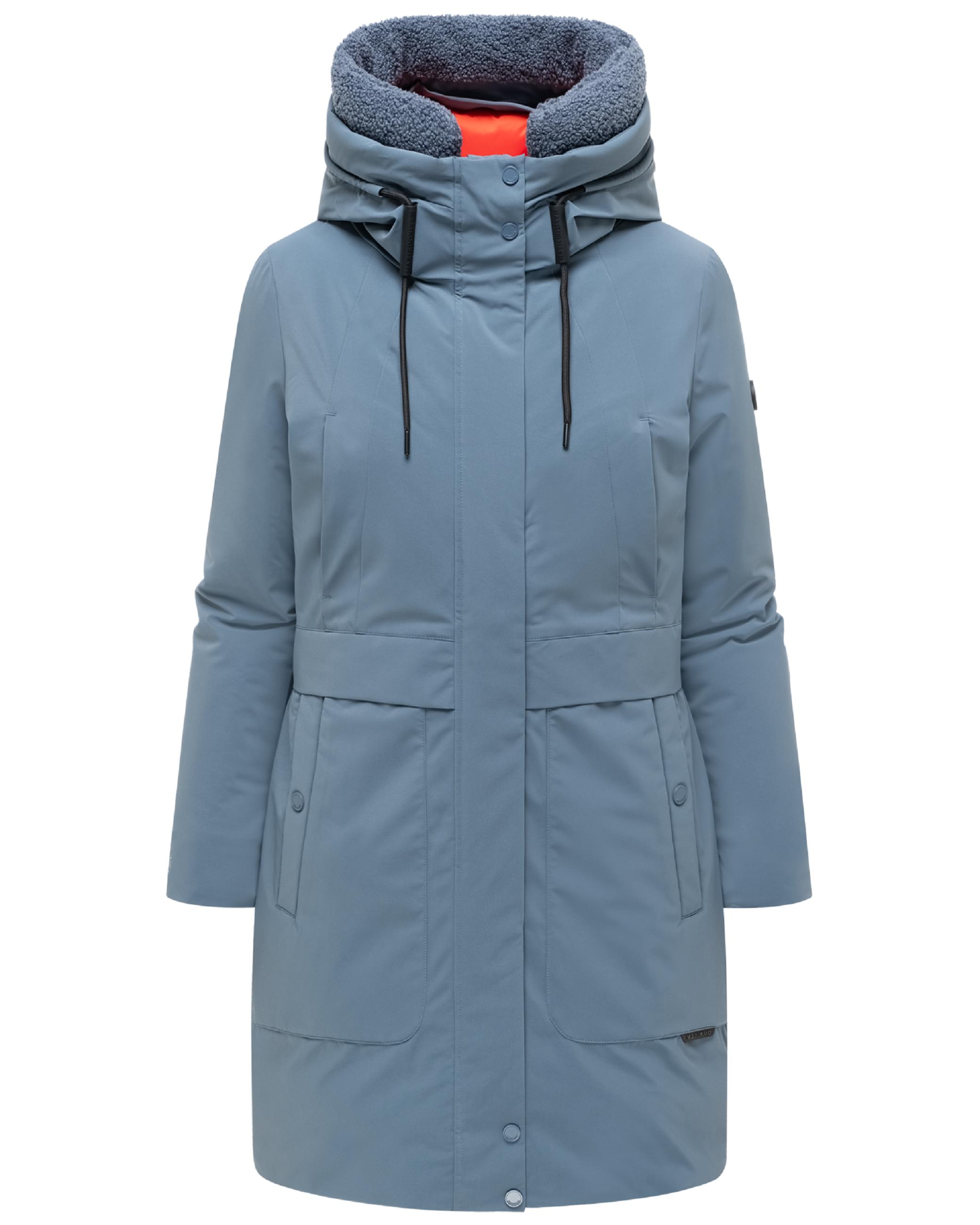Warmer Damen Kurzmantel mit abnehmbarem Besatz "Pakaami 16" Dusty Blue