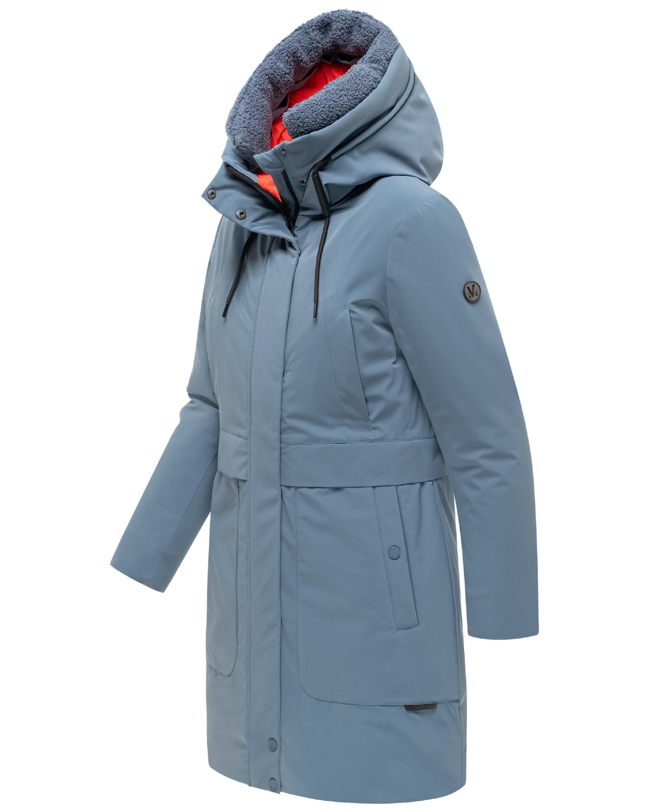 Warmer Damen Kurzmantel mit abnehmbarem Besatz "Pakaami 16" Dusty Blue