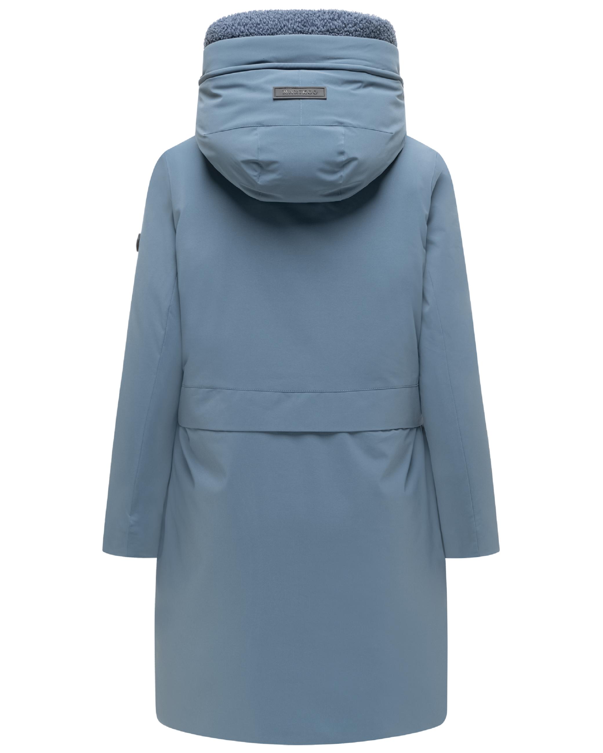 Warmer Damen Kurzmantel mit abnehmbarem Besatz "Pakaami 16" Dusty Blue
