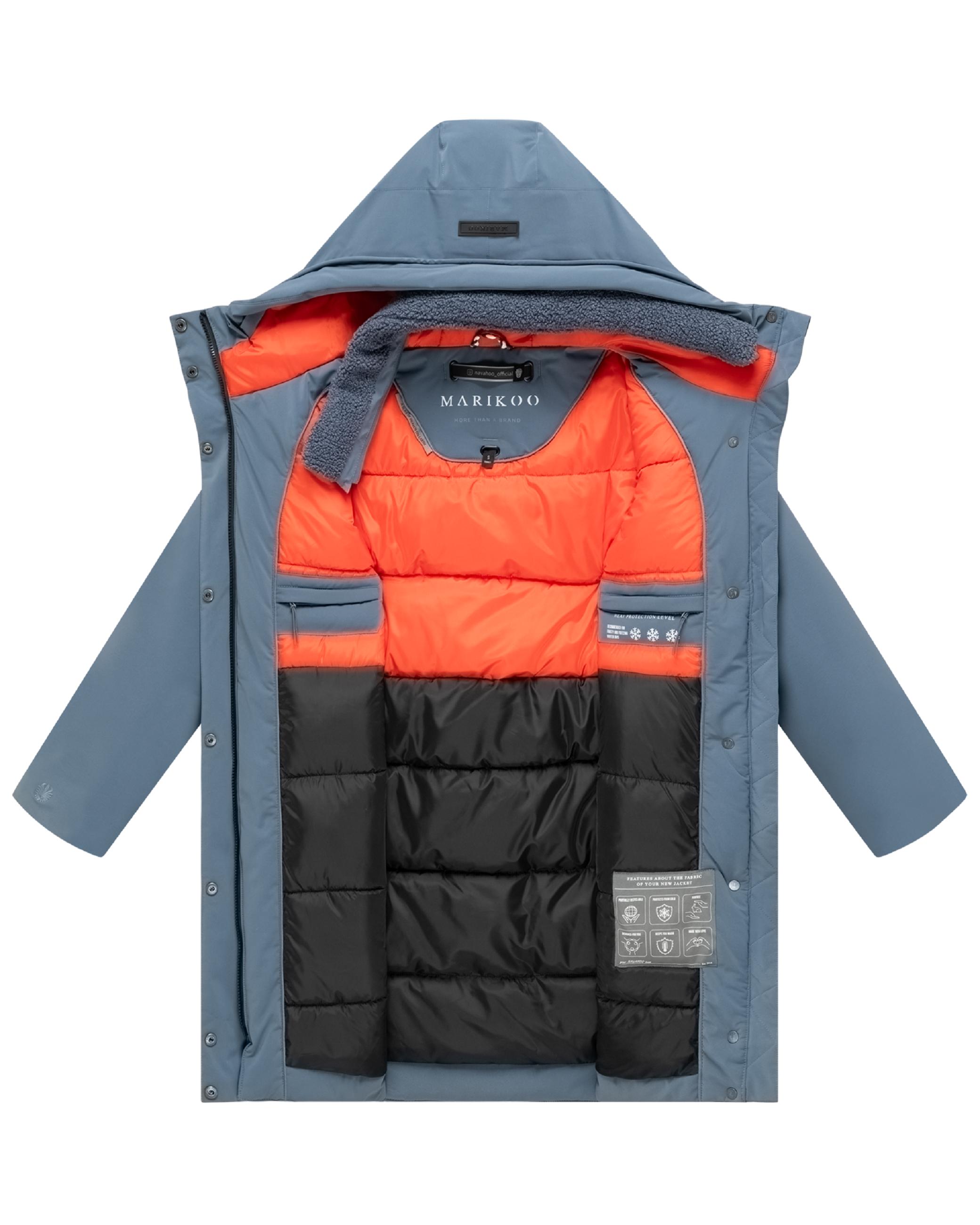 Warmer Damen Kurzmantel mit abnehmbarem Besatz "Pakaami 16" Dusty Blue