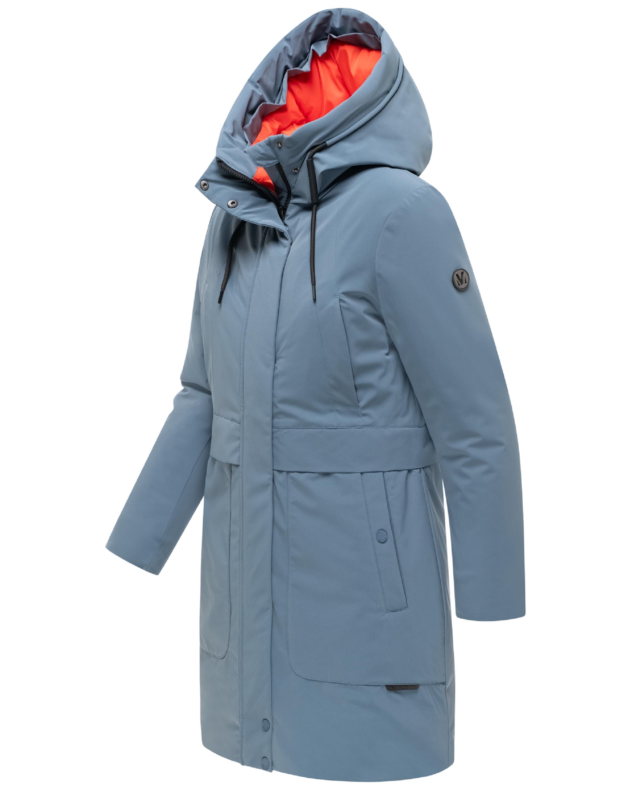 Warmer Damen Kurzmantel mit abnehmbarem Besatz "Pakaami 16" Dusty Blue