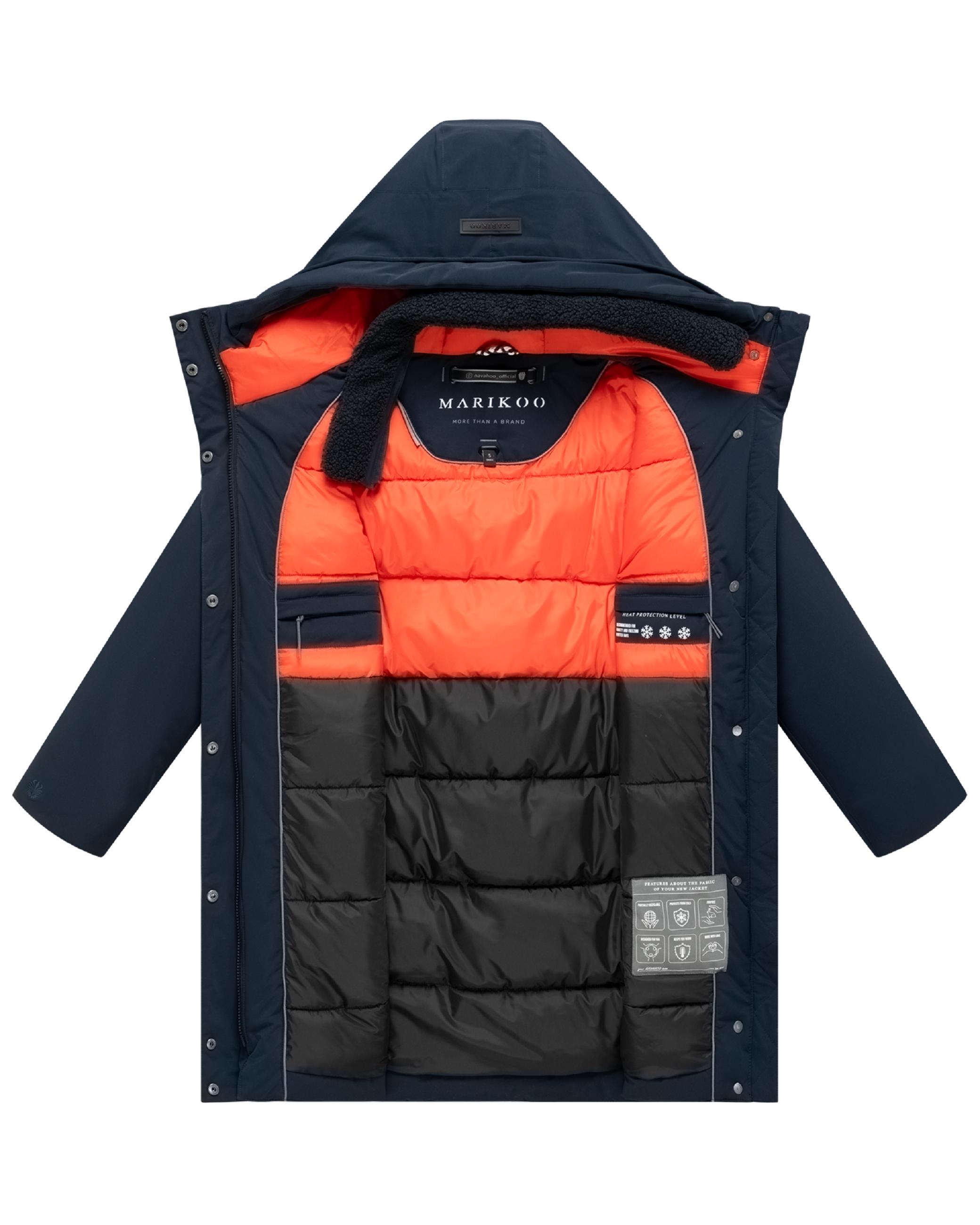 Warmer Damen Kurzmantel mit abnehmbarem Besatz "Pakaami 16" Navy