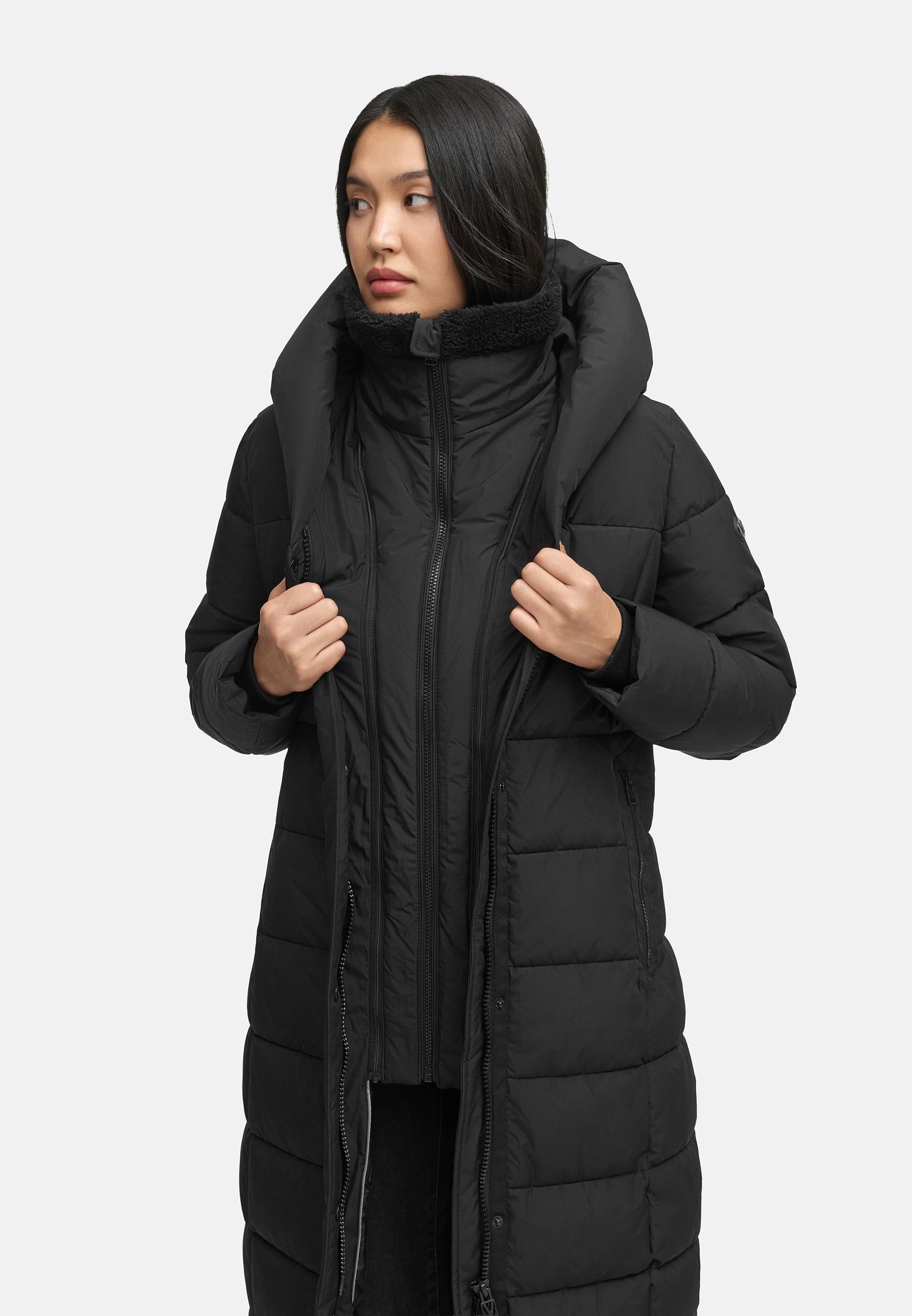 Extra-langer Steppmantel "Pakoraa 16" Black