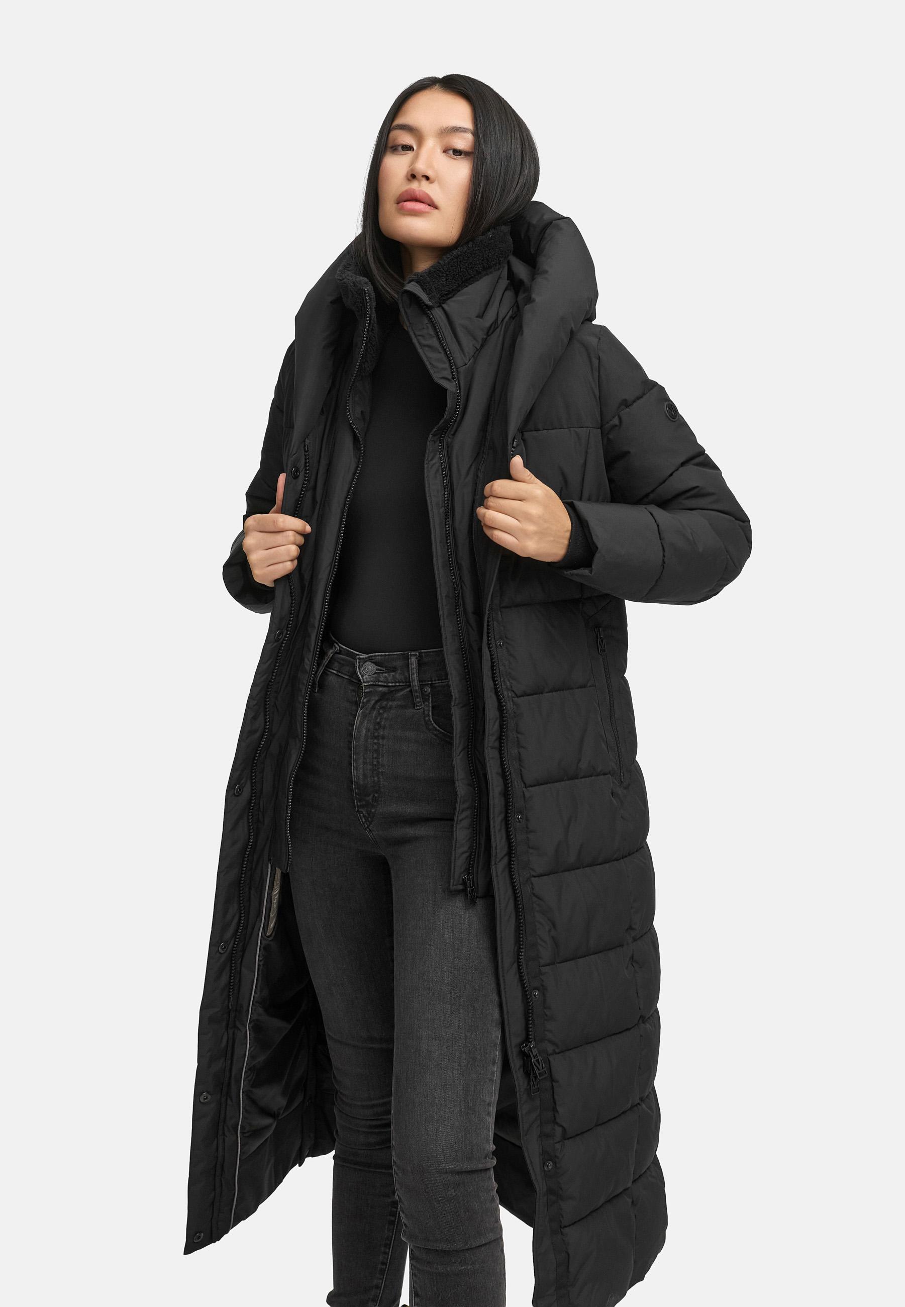 Extra-langer Steppmantel "Pakoraa 16" Black