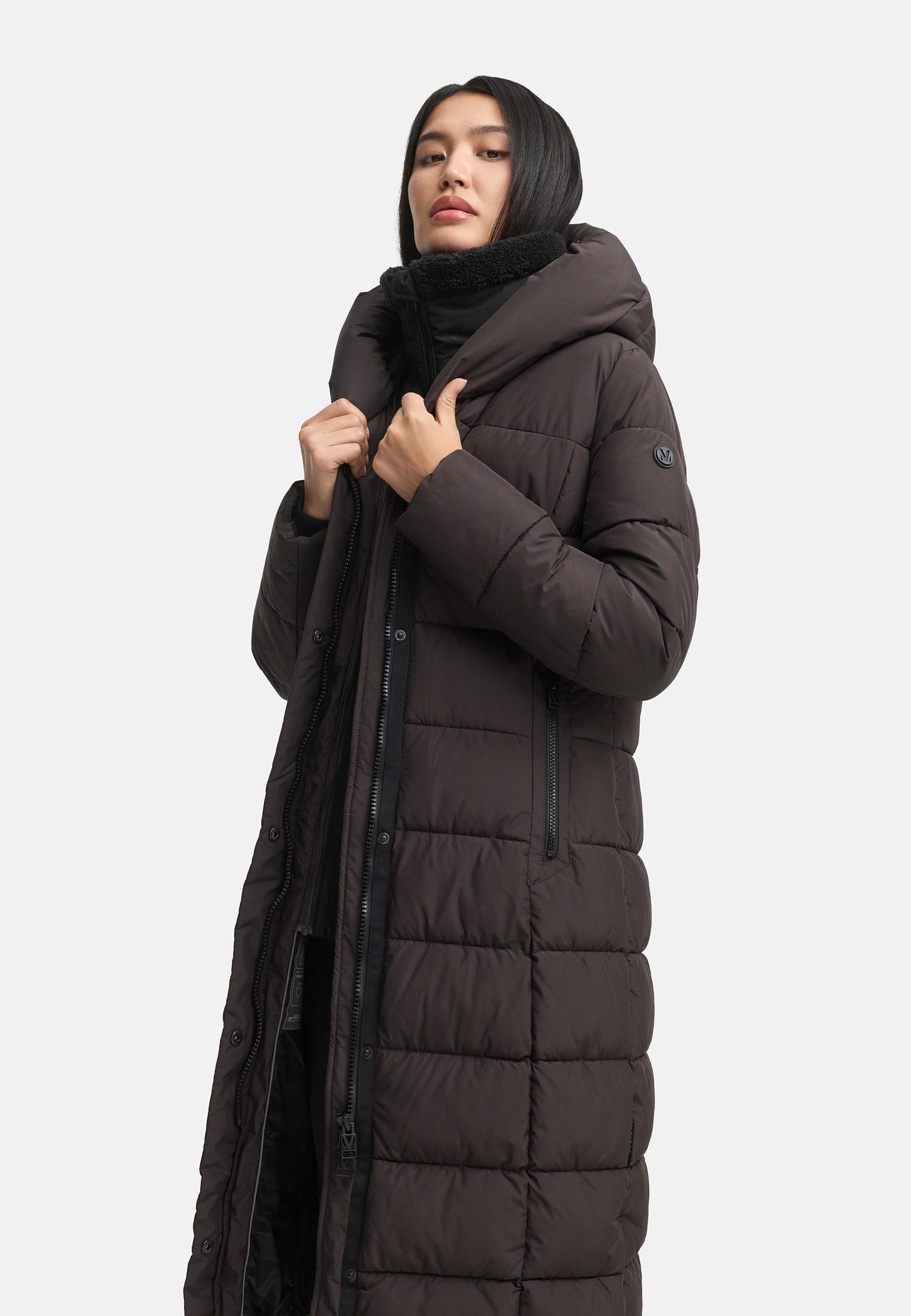 Extra-langer Steppmantel "Pakoraa 16" Choco