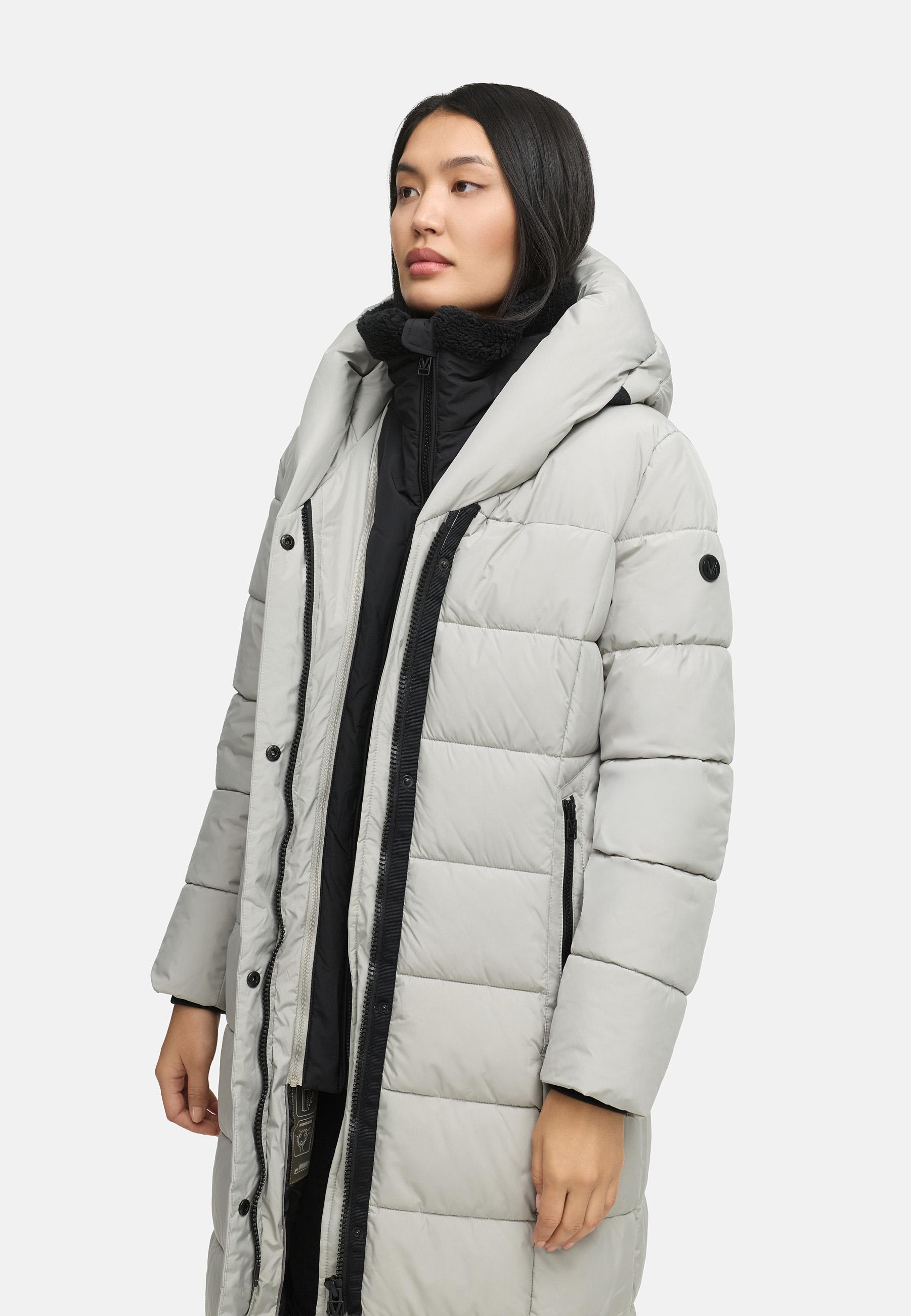 Extra-langer Steppmantel "Pakoraa 16" Cloud Grey