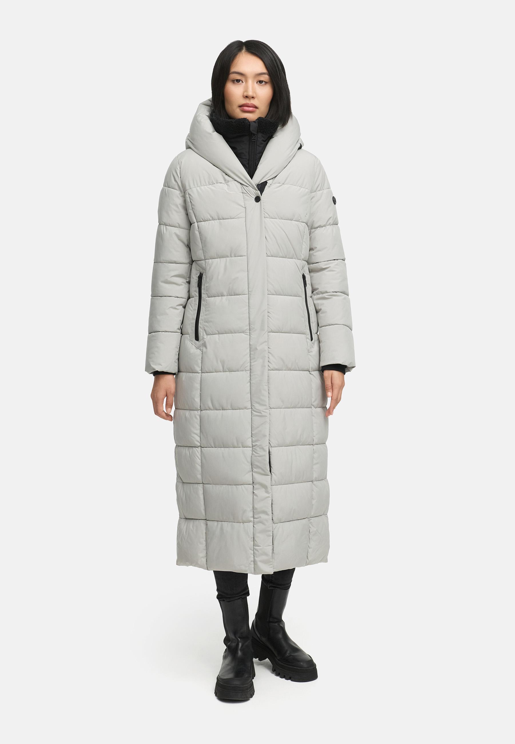 Extra-langer Steppmantel "Pakoraa 16" Cloud Grey