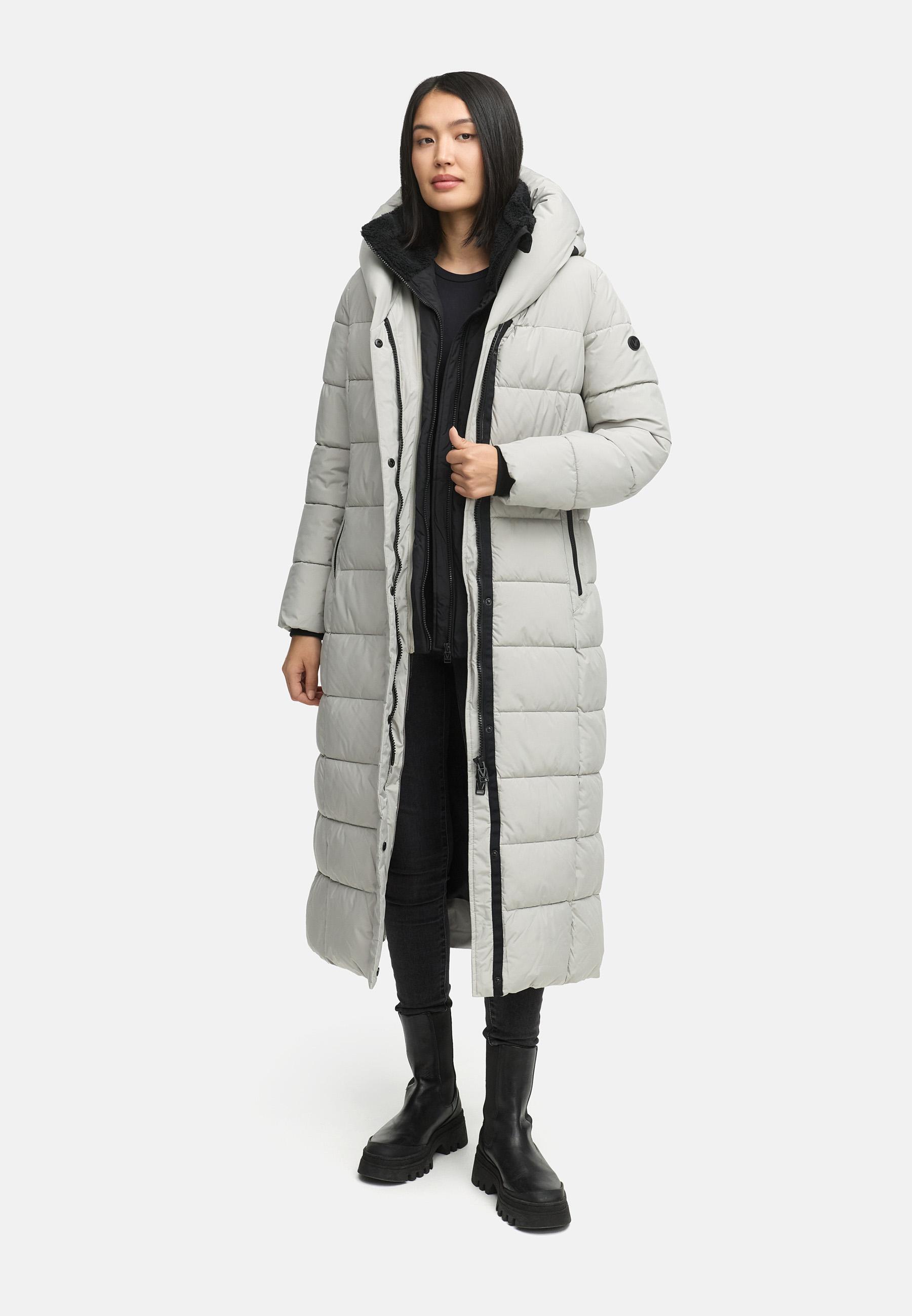 Extra-langer Steppmantel "Pakoraa 16" Cloud Grey
