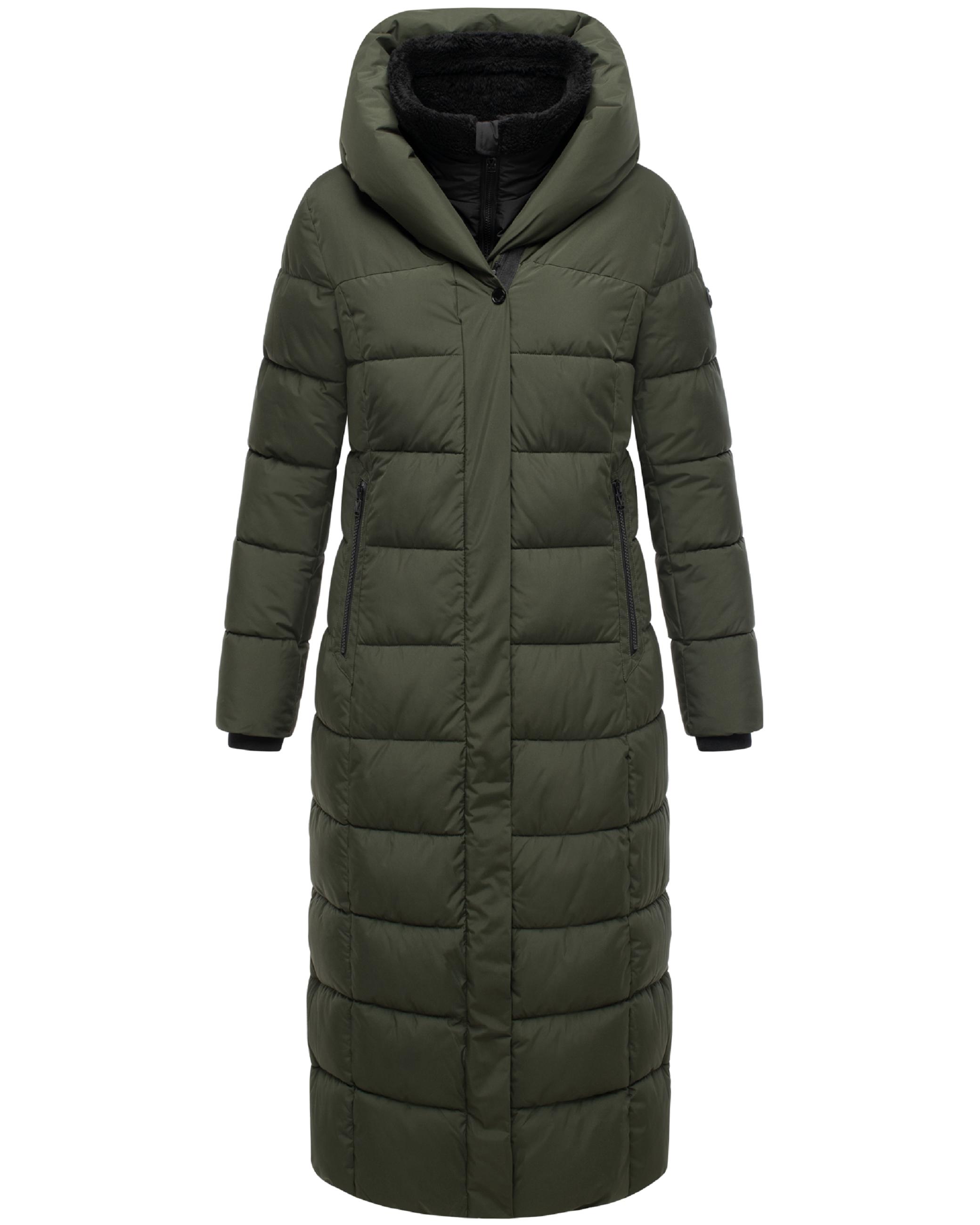 Extra-langer Steppmantel "Pakoraa 16" Dark Olive