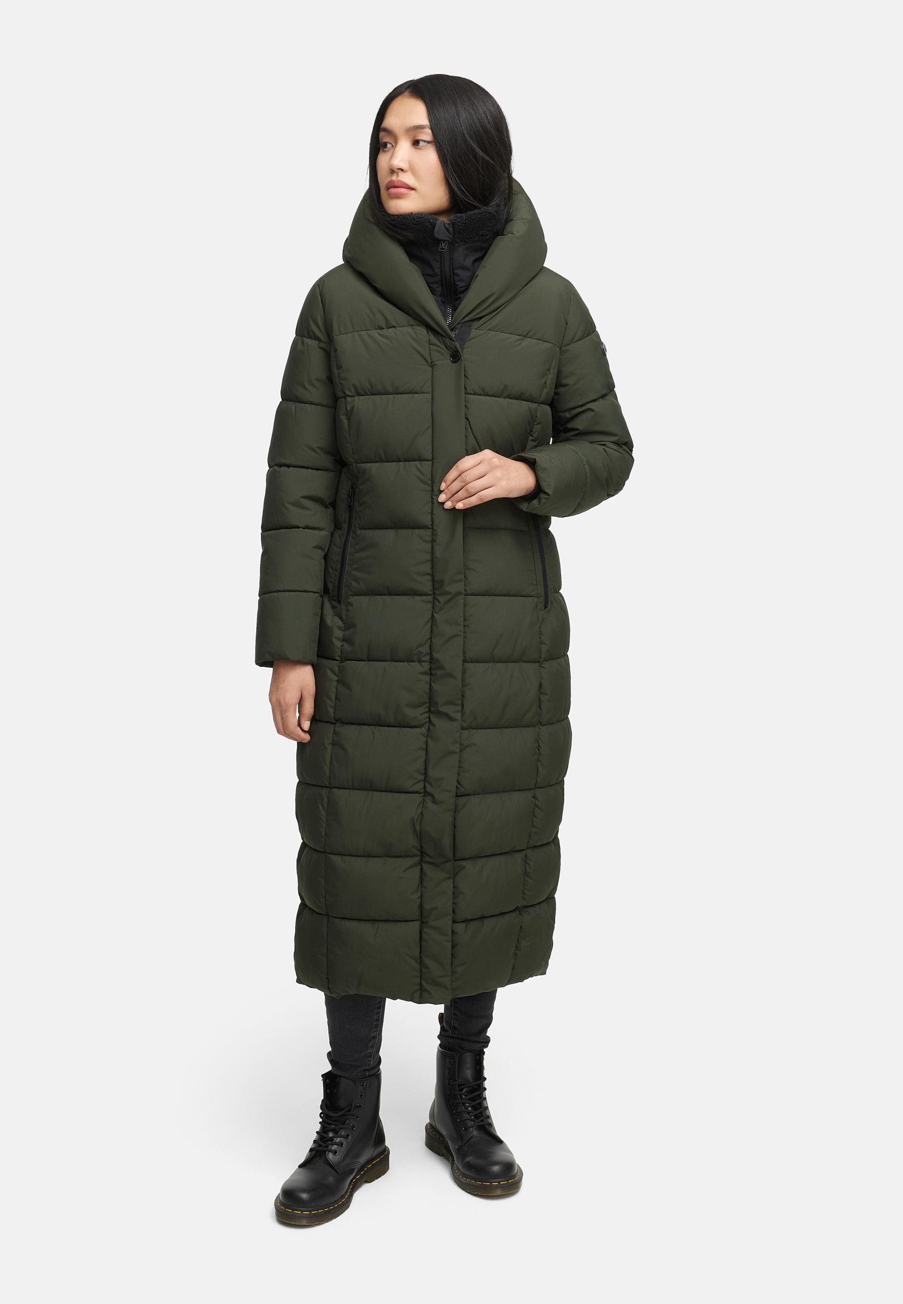 Extra-langer Steppmantel "Pakoraa 16" Dark Olive