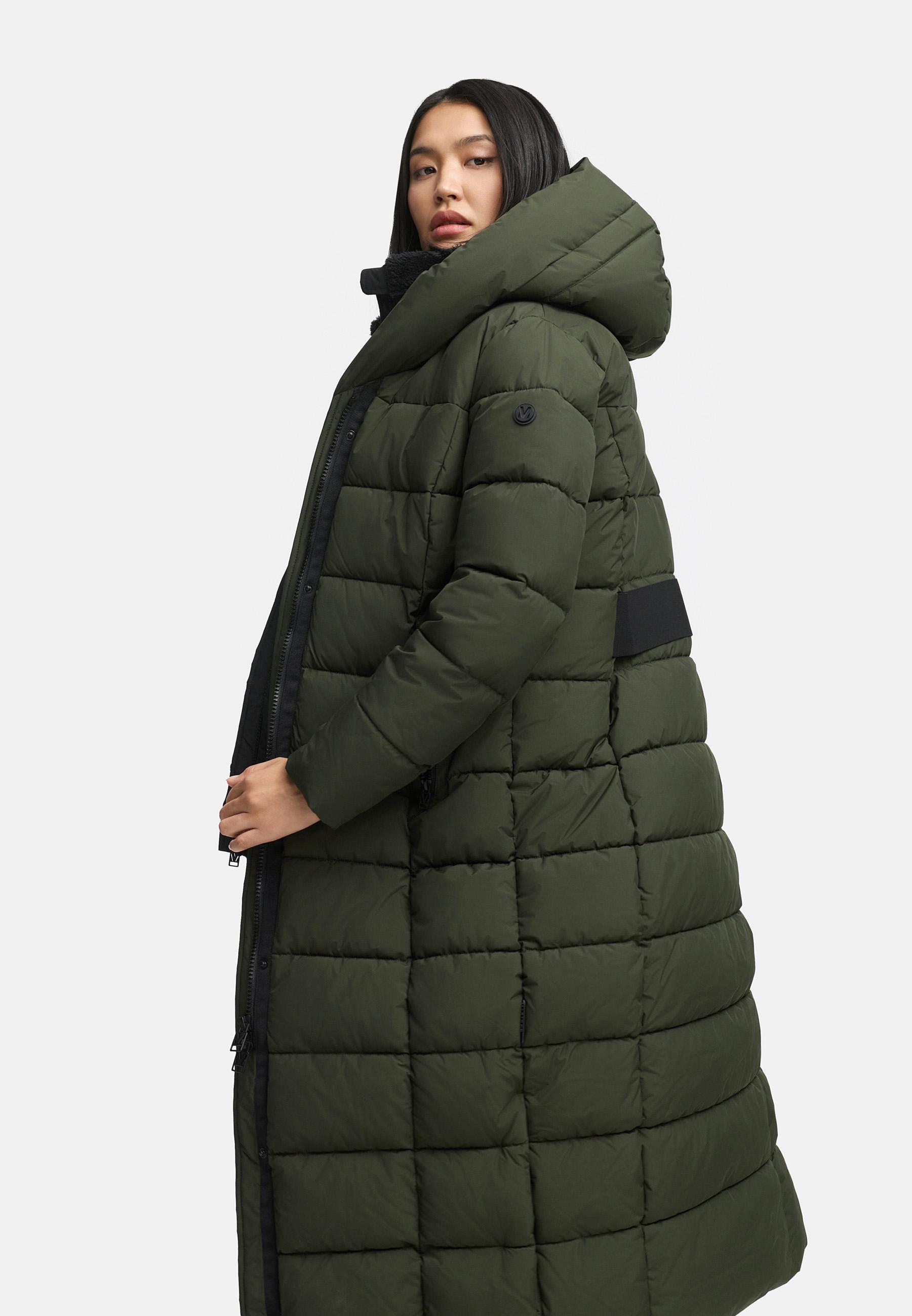 Extra-langer Steppmantel "Pakoraa 16" Dark Olive