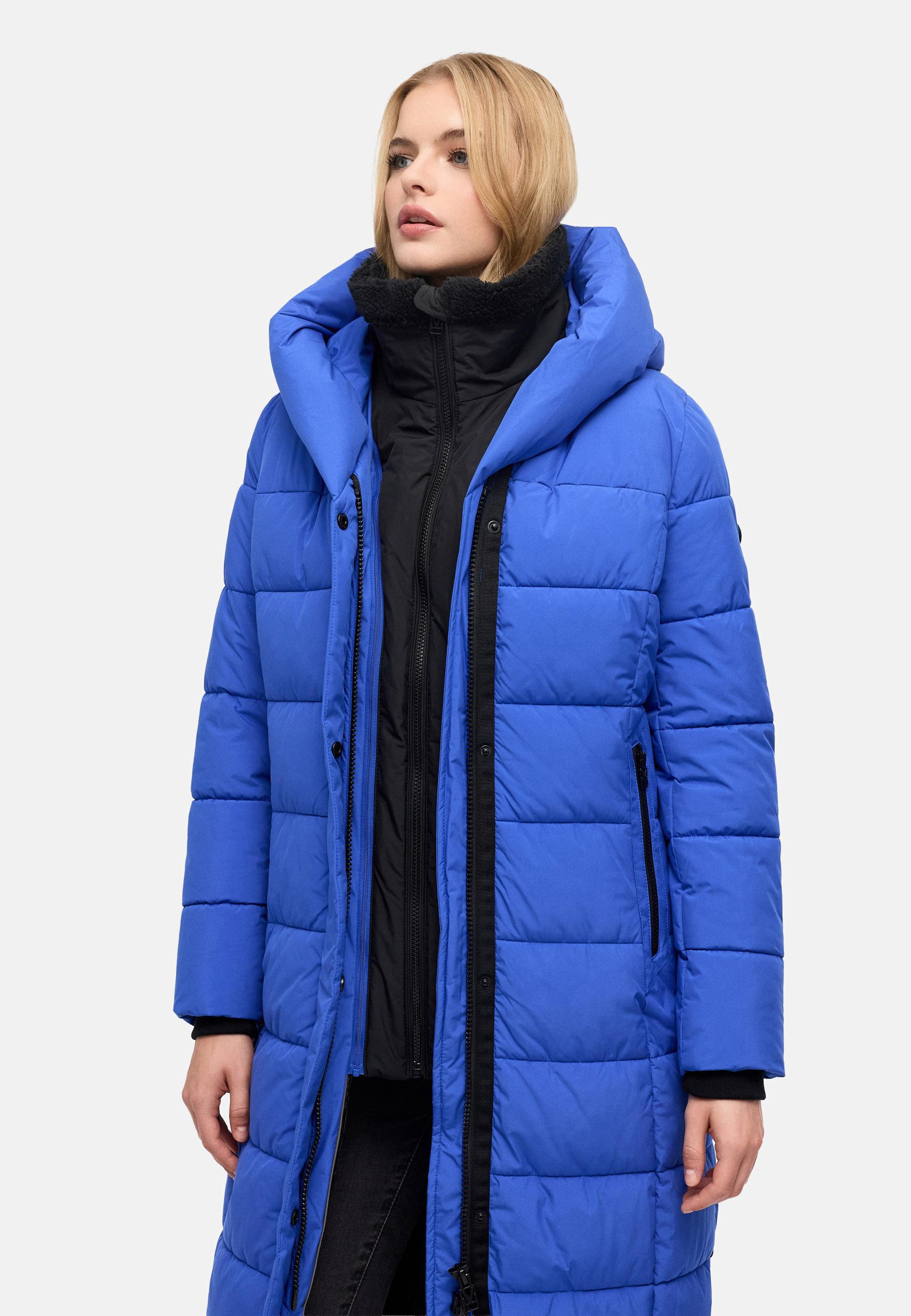 Extra-langer Steppmantel "Pakoraa 16" Galaxy Blue