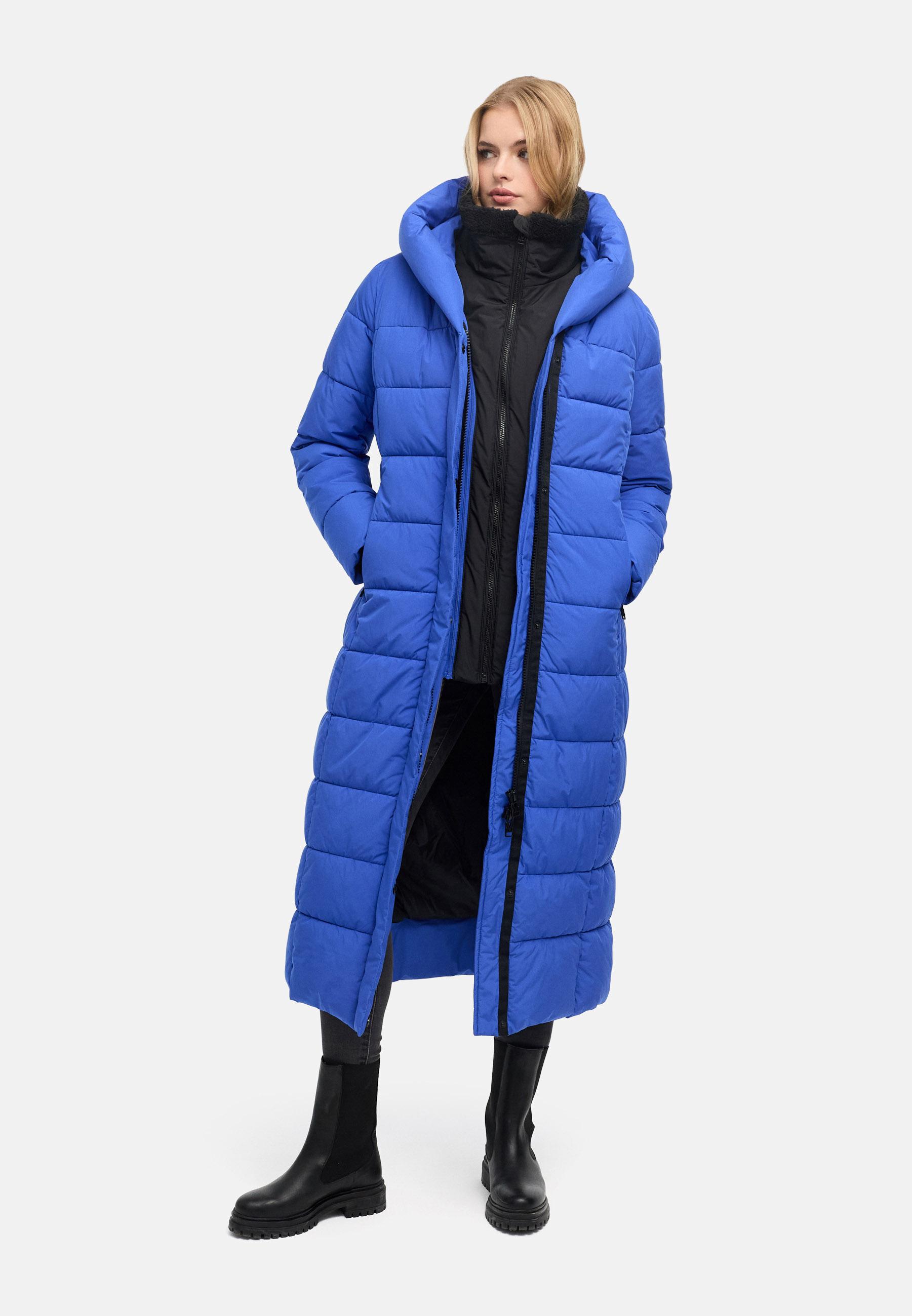 Extra-langer Steppmantel "Pakoraa 16" Galaxy Blue