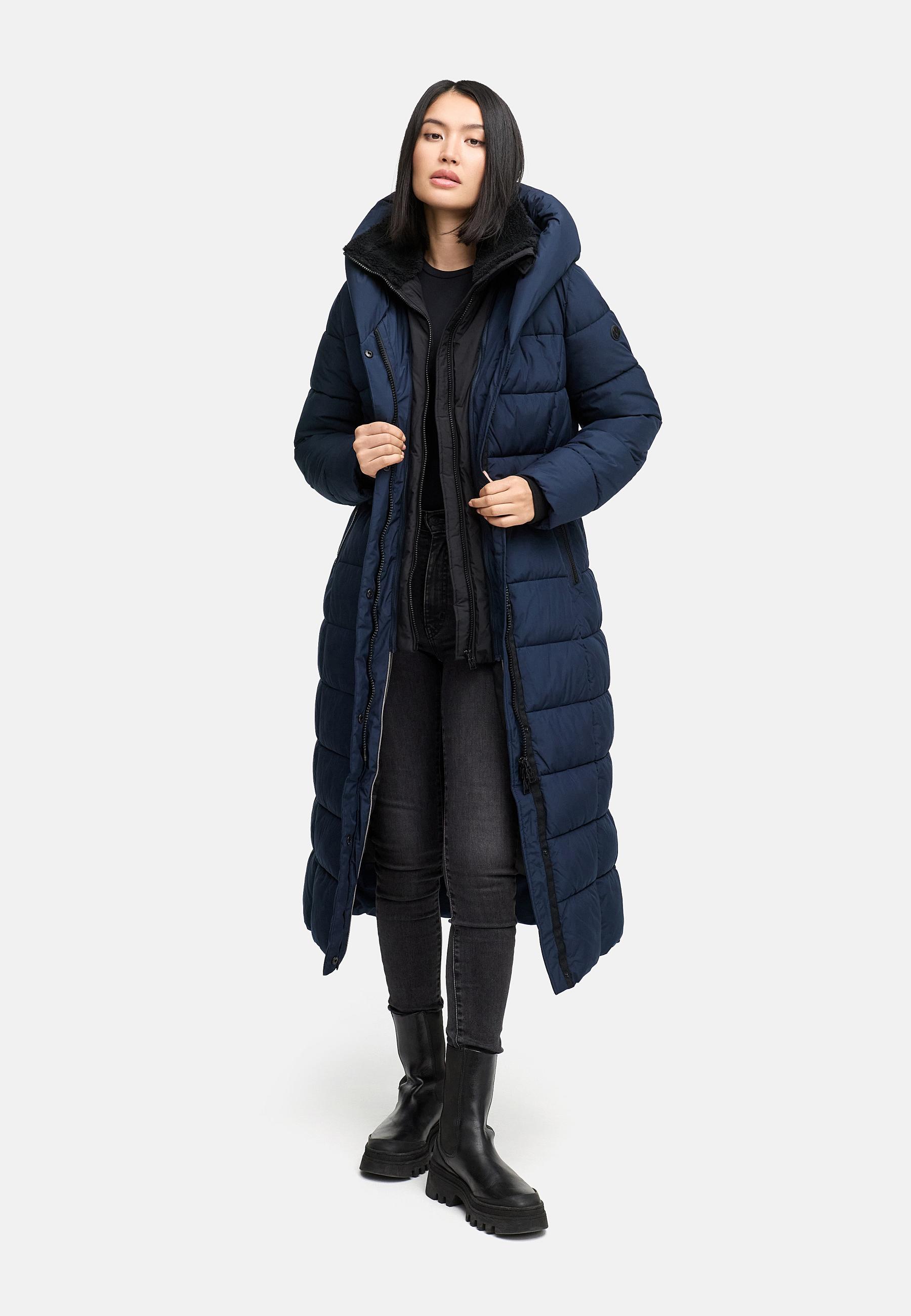 Extra-langer Steppmantel "Pakoraa 16" Navy