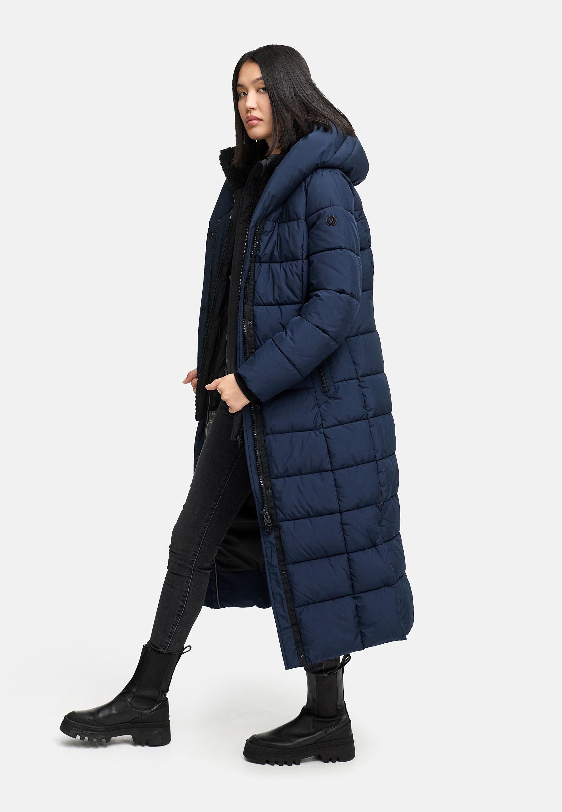 Extra-langer Steppmantel "Pakoraa 16" Navy