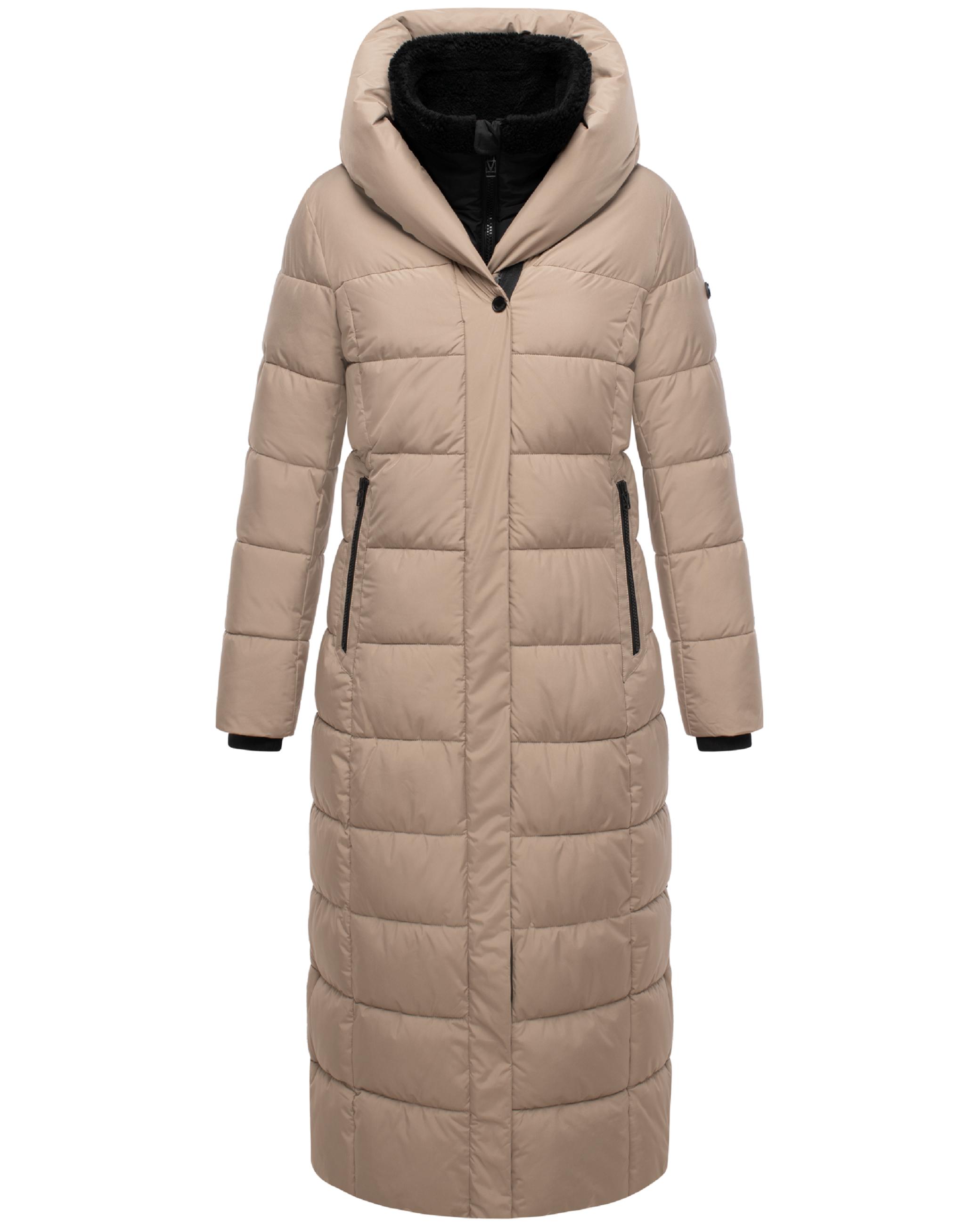 Extra-langer Steppmantel "Pakoraa 16" Taupe Grey