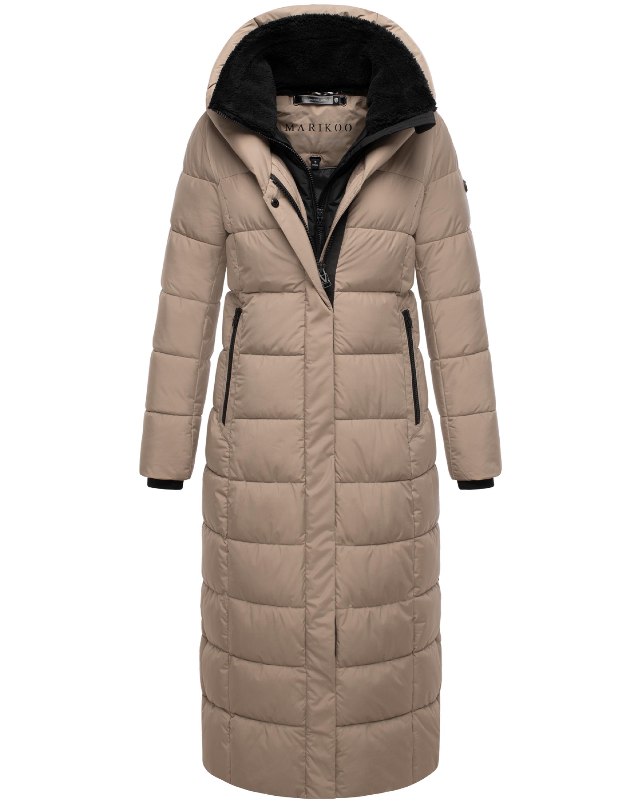 Extra-langer Steppmantel "Pakoraa 16" Taupe Grey