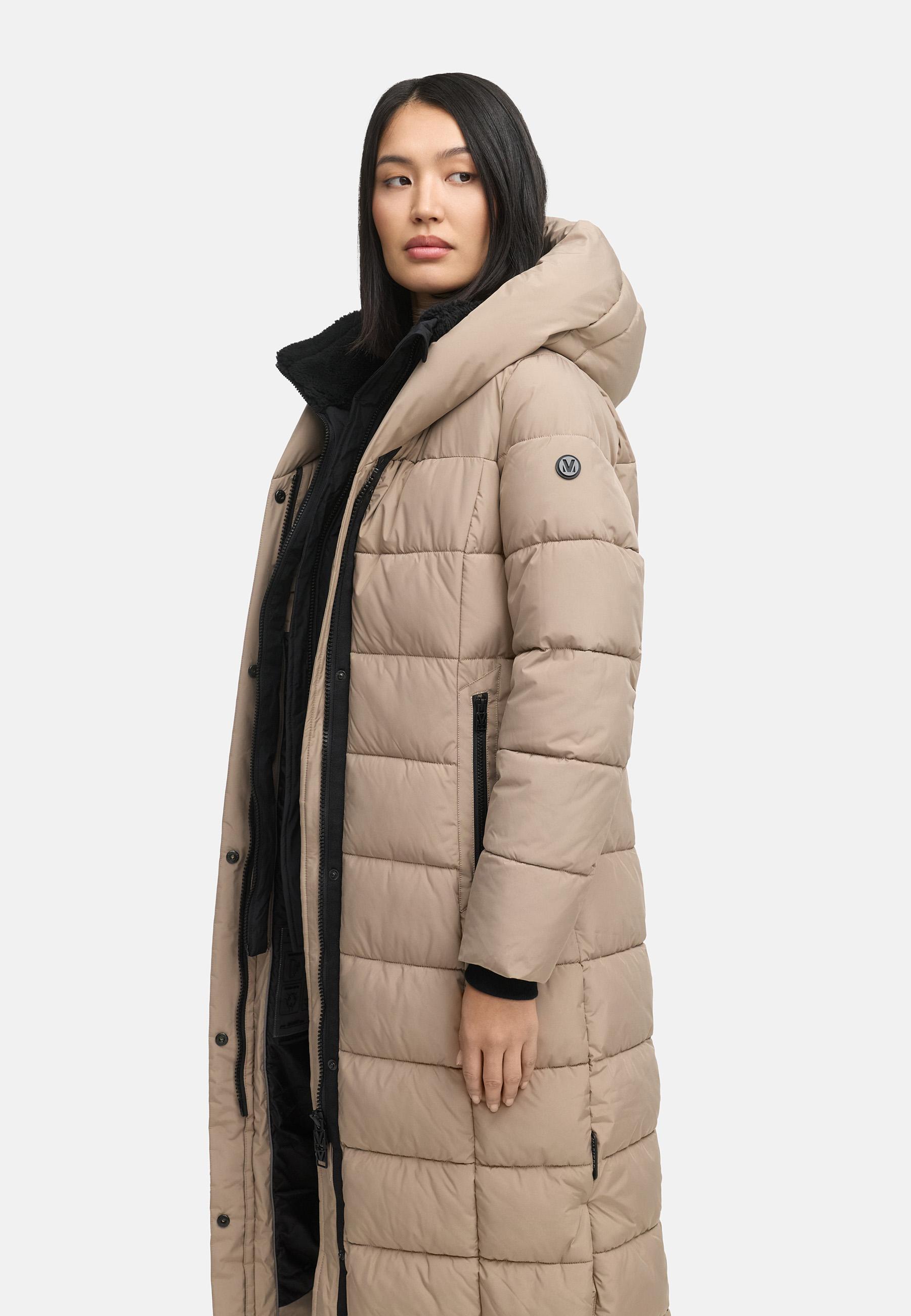 Extra-langer Steppmantel "Pakoraa 16" Taupe Grey