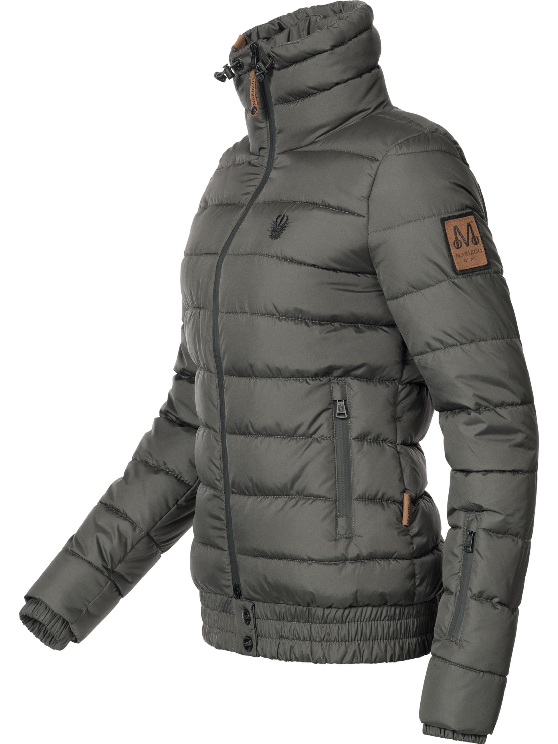 Kurze Winter Steppjacke mit Kapuze "Poison" Anthrazit