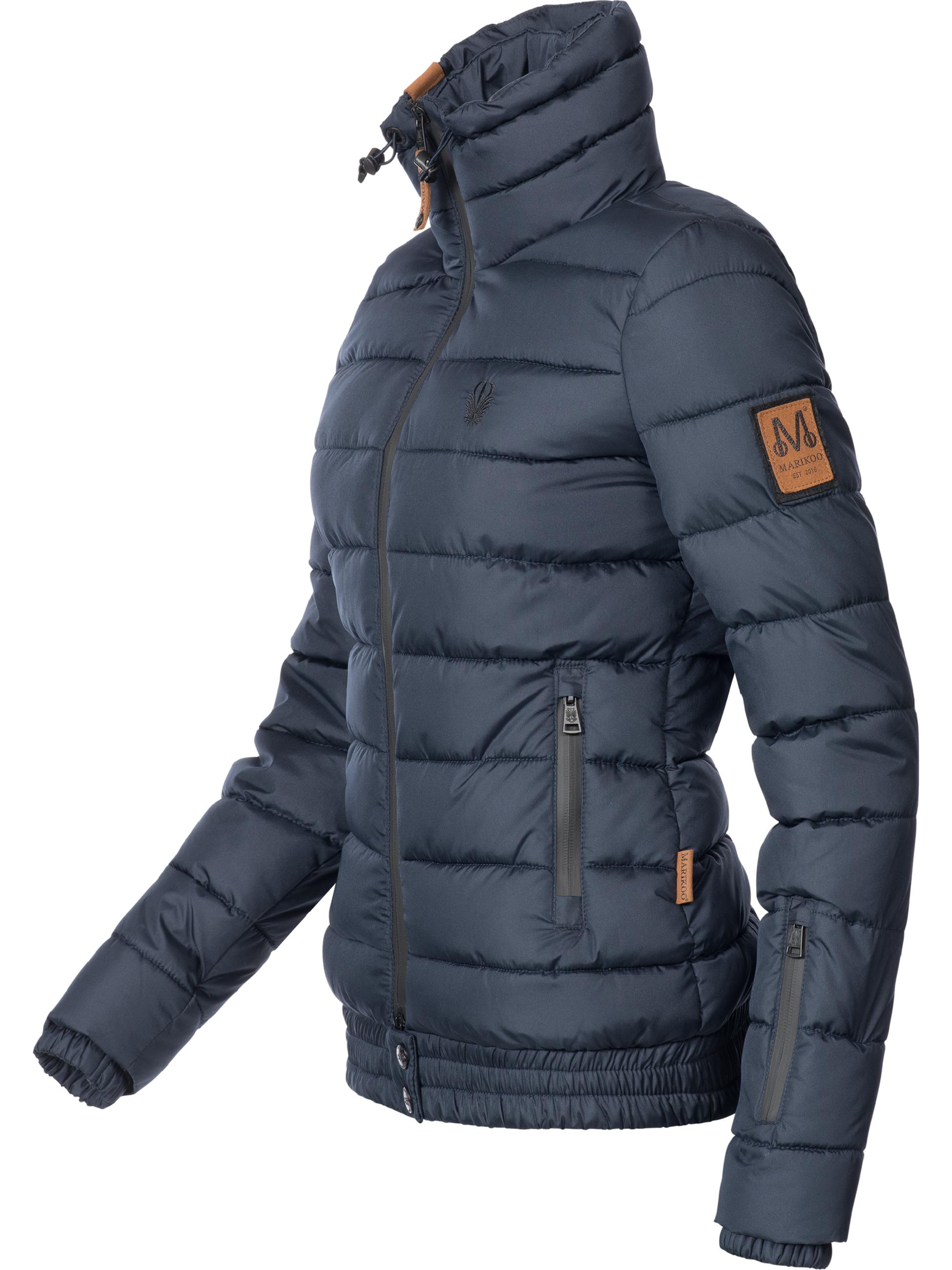 Kurze Winter Steppjacke mit Kapuze "Poison" Blau