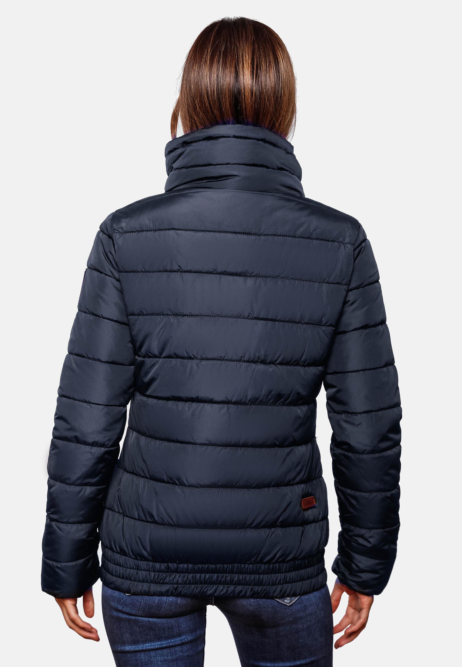 Kurze Winter Steppjacke mit Kapuze "Poison" Blau