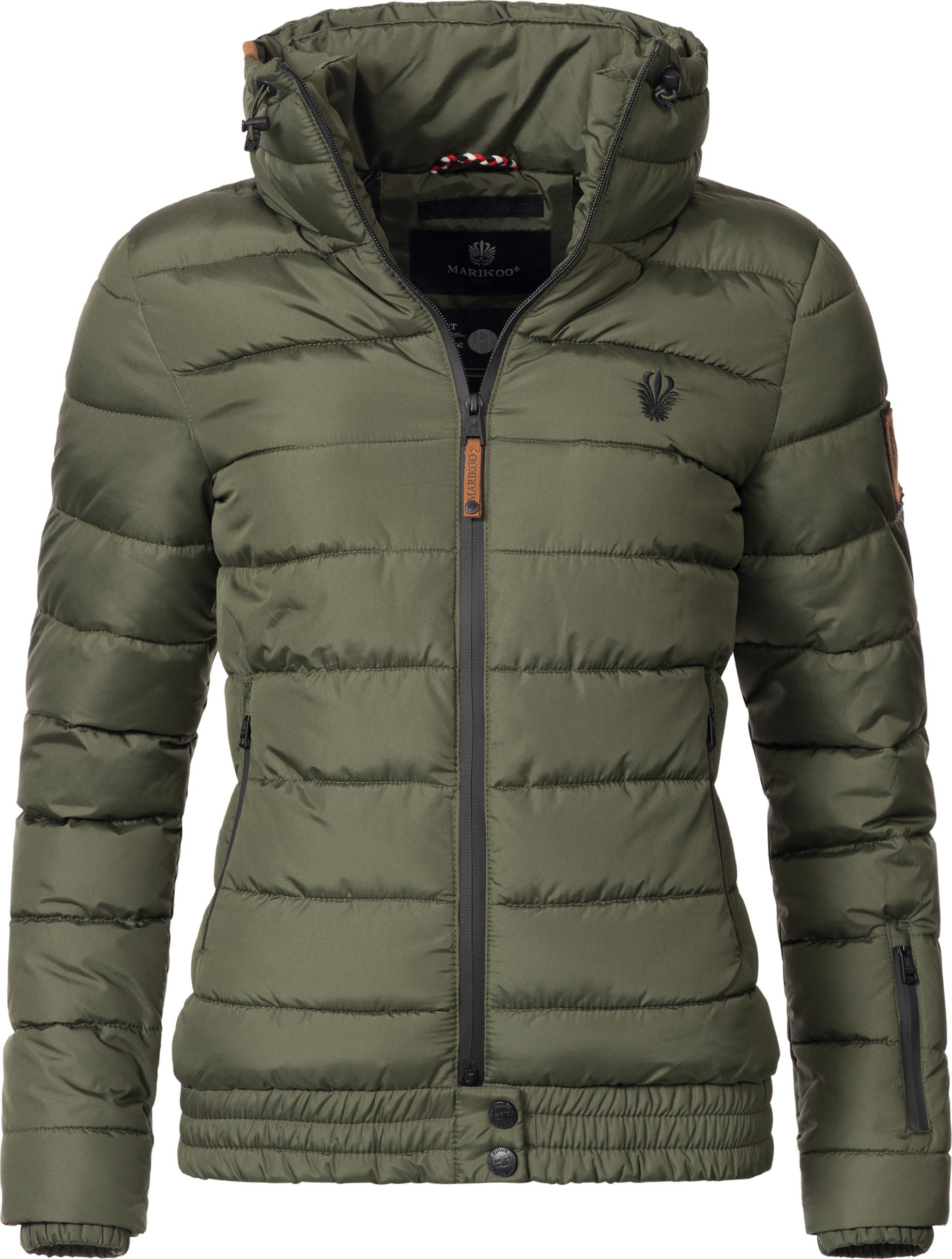 Kurze Winter Steppjacke mit Kapuze "Poison" Forest Green