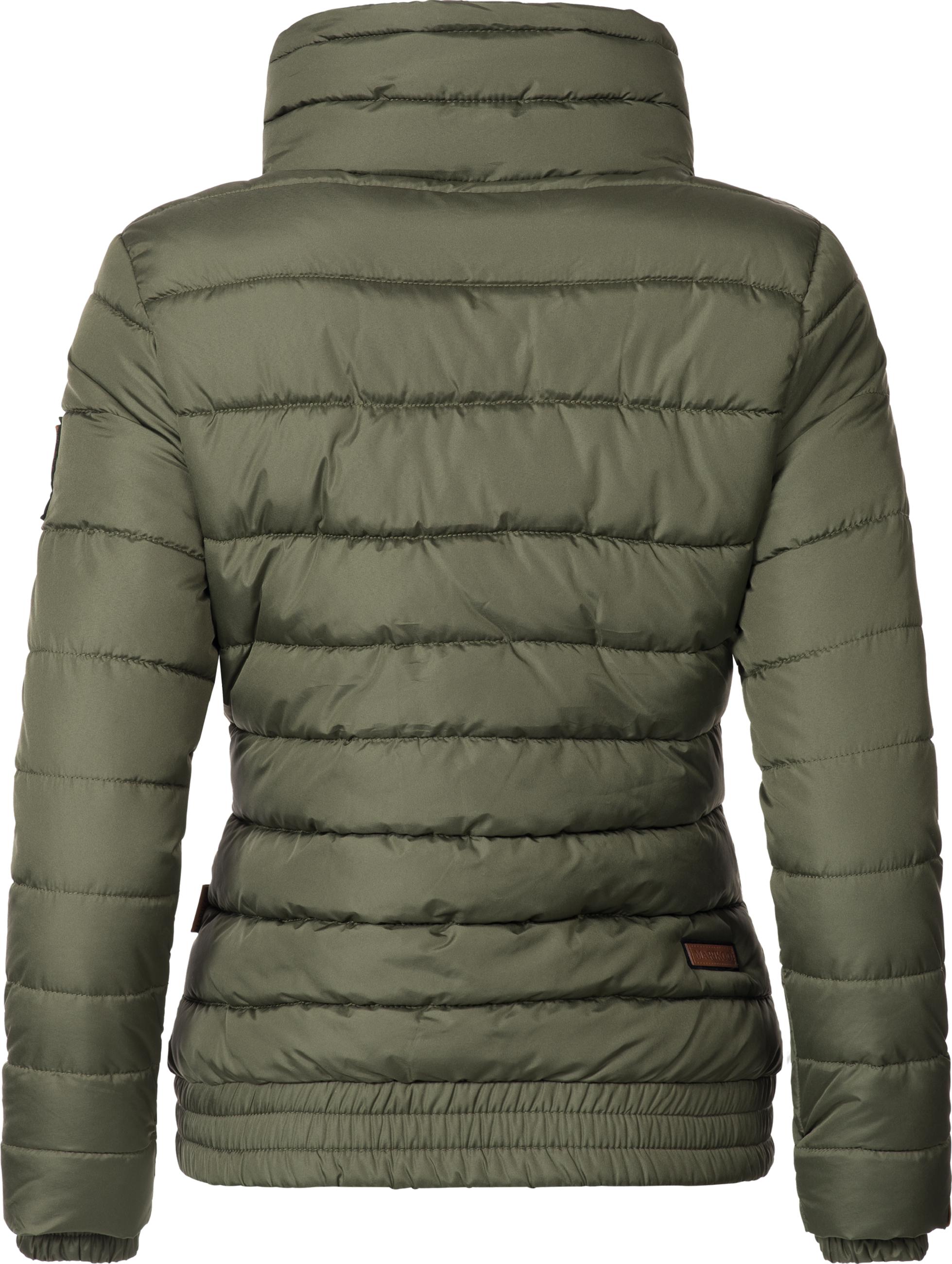 Kurze Winter Steppjacke mit Kapuze "Poison" Forest Green