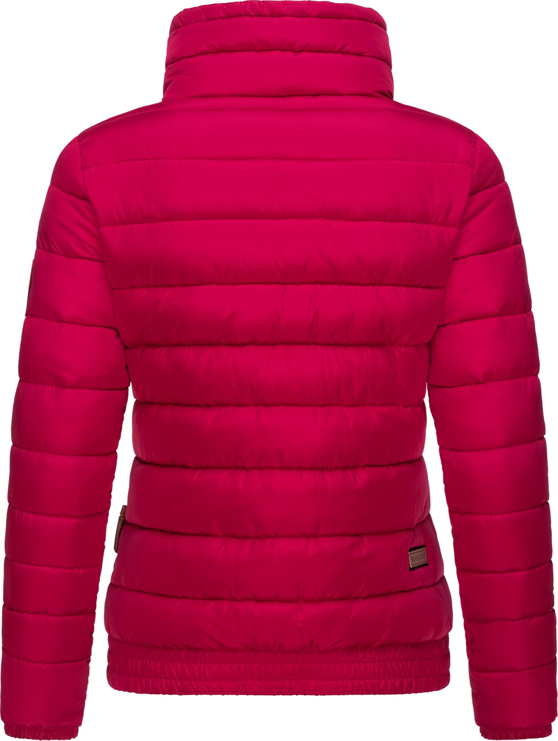 Kurze Winter Steppjacke mit Kapuze "Poison" Fuchsia