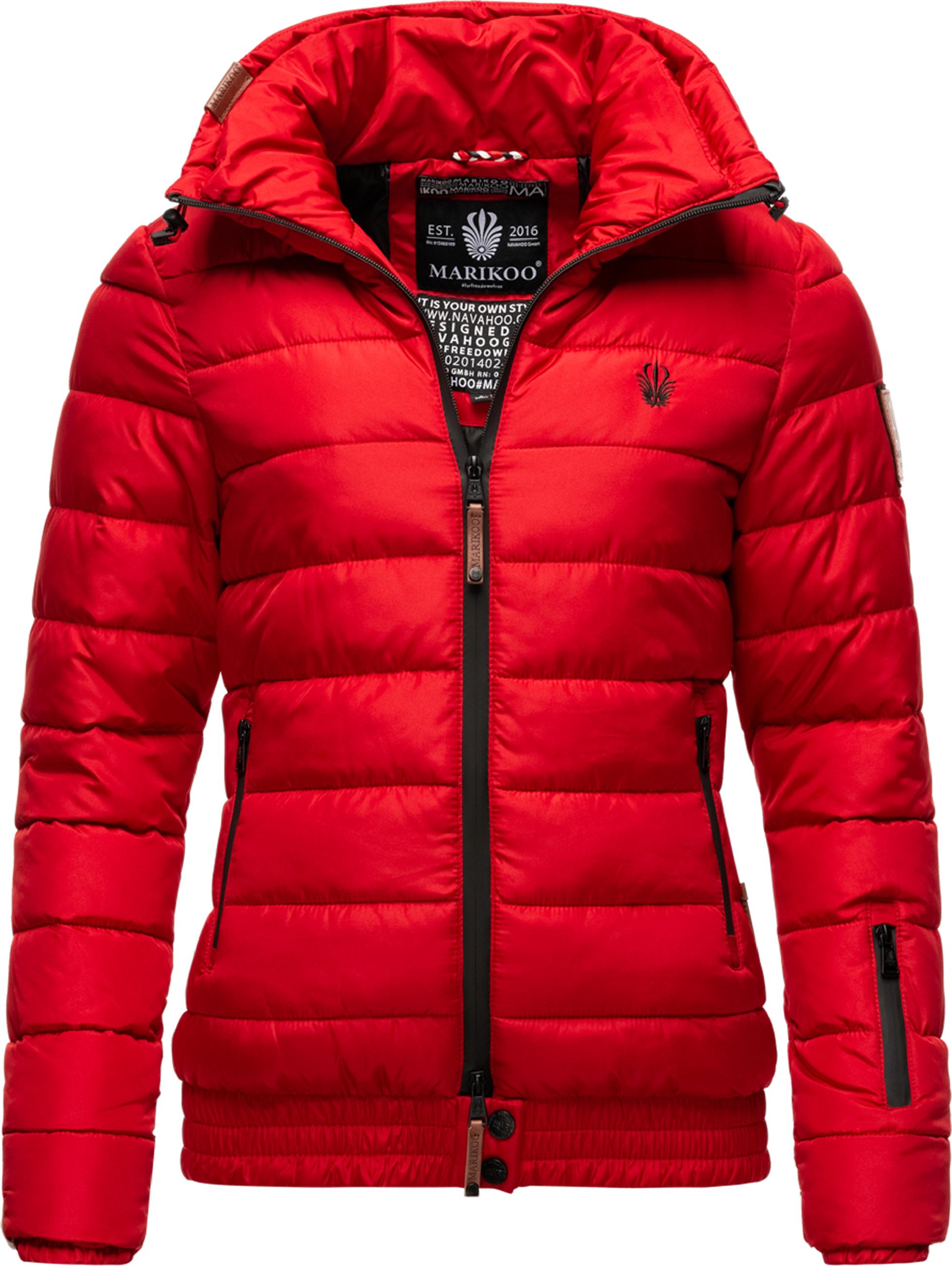 Kurze Winter Steppjacke mit Kapuze "Poison" Rot