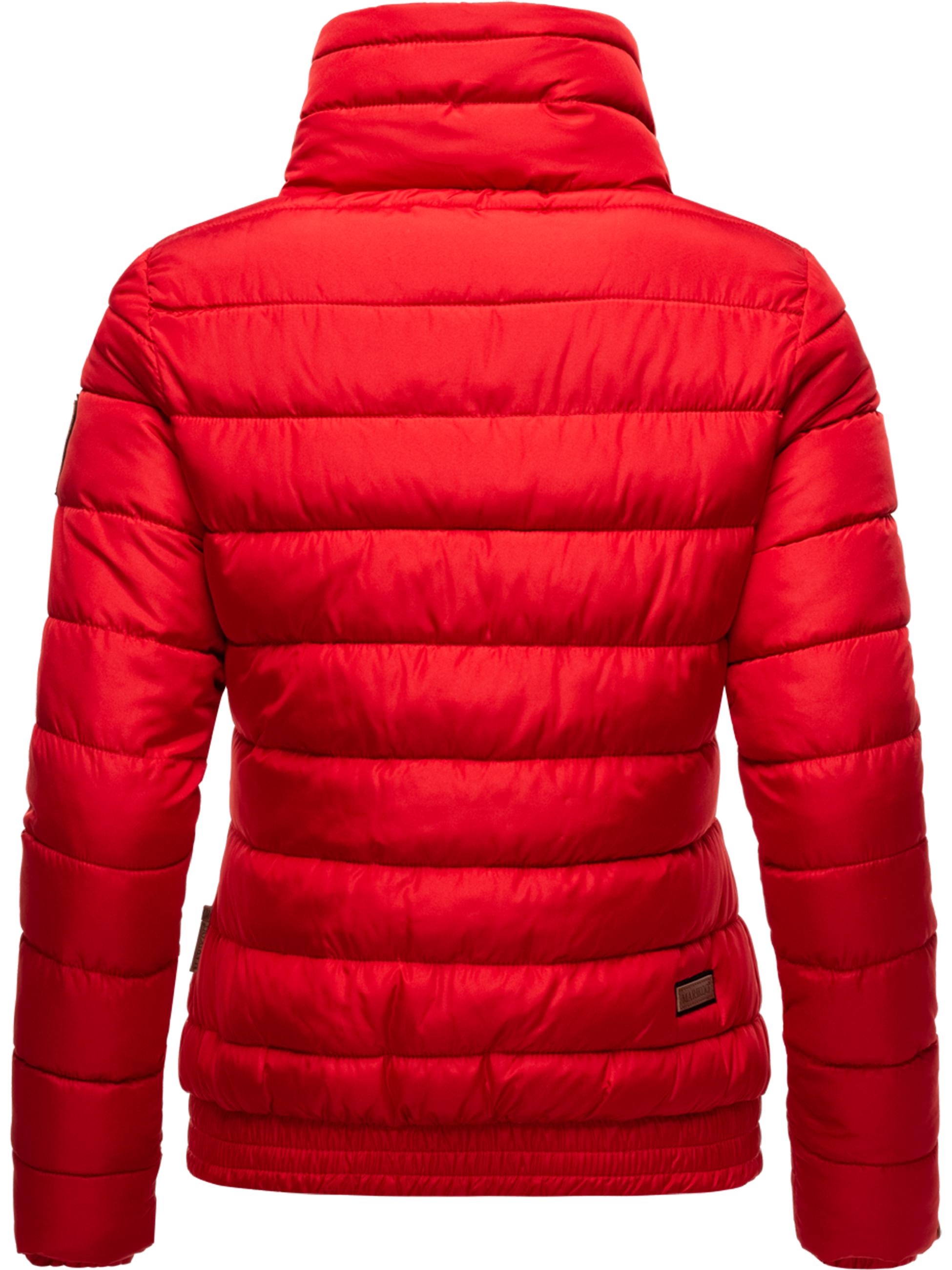 Kurze Winter Steppjacke mit Kapuze "Poison" Rot