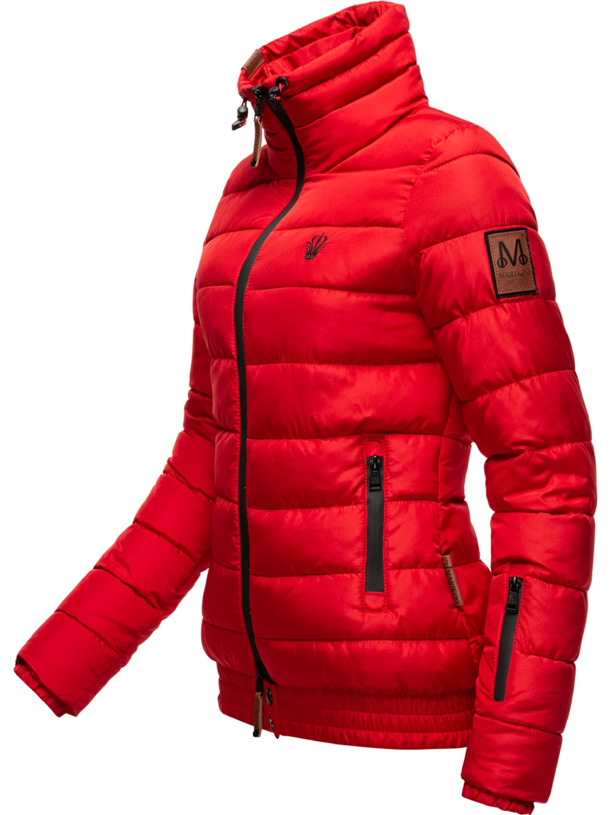 Kurze Winter Steppjacke mit Kapuze "Poison" Rot