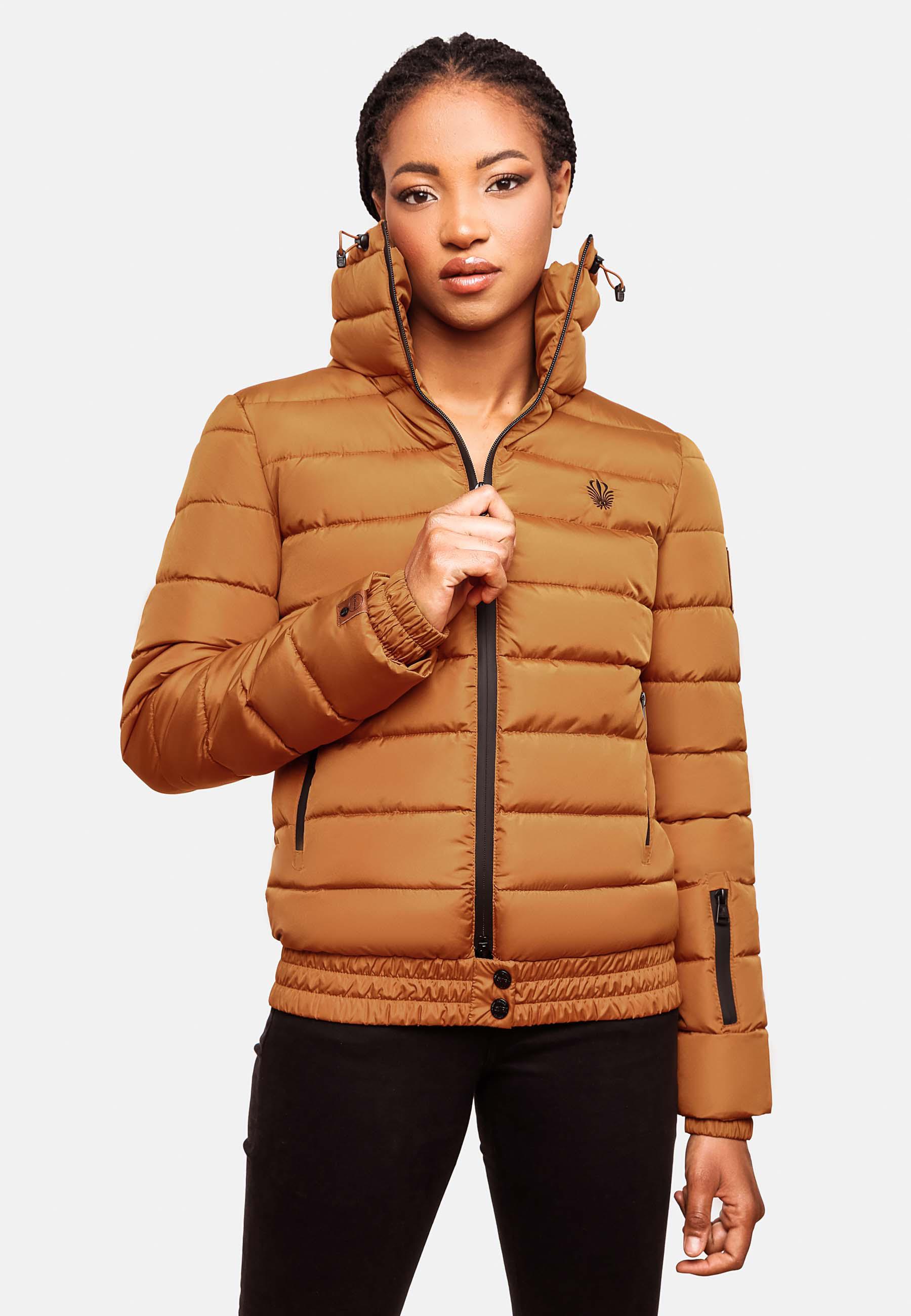 Kurze Winter Steppjacke mit Kapuze "Poison" Rusty Cinnamon