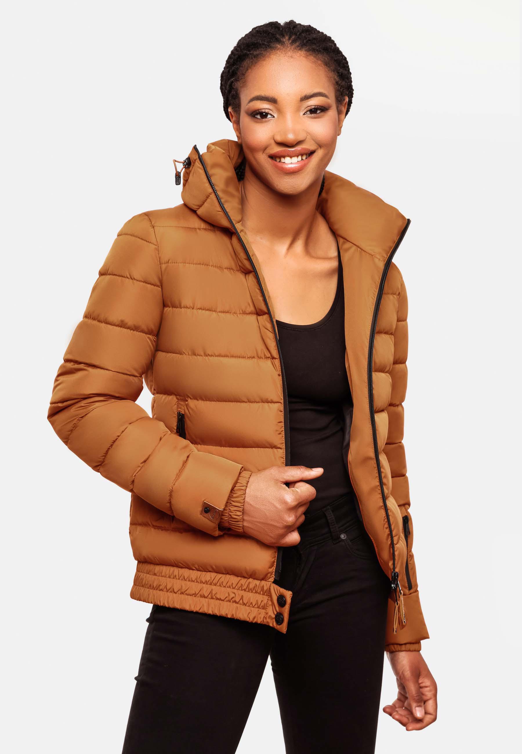 Kurze Winter Steppjacke mit Kapuze "Poison" Rusty Cinnamon