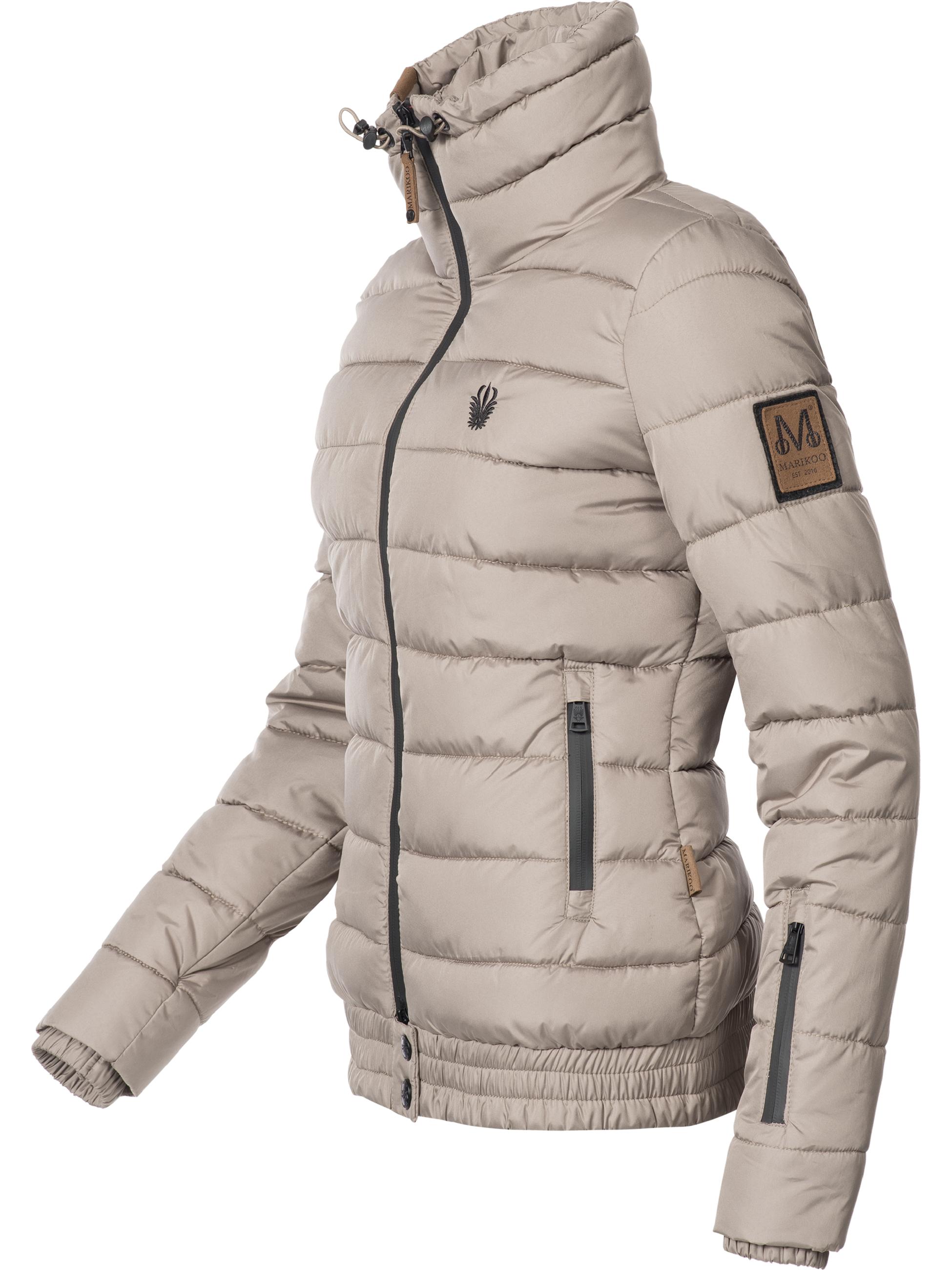 Kurze Winter Steppjacke mit Kapuze "Poison" Taupe