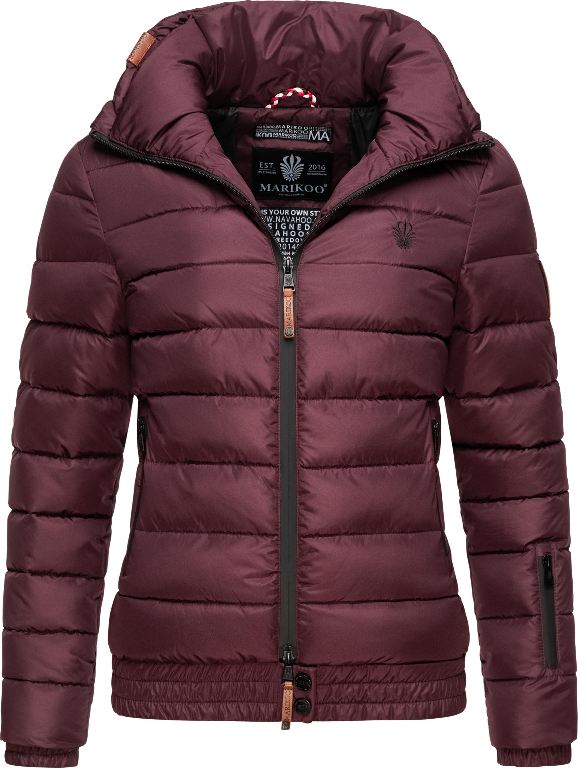 Kurze Winter Steppjacke mit Kapuze "Poison" Wine