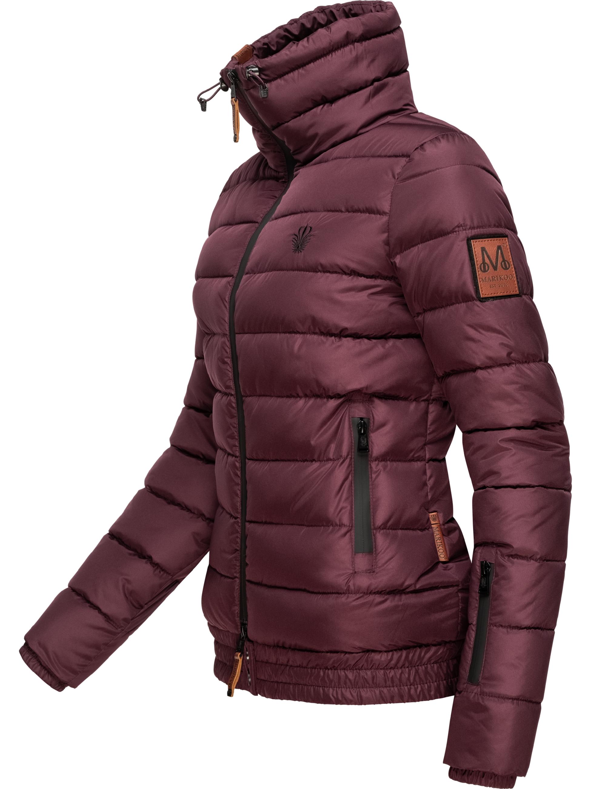 Kurze Winter Steppjacke mit Kapuze "Poison" Wine