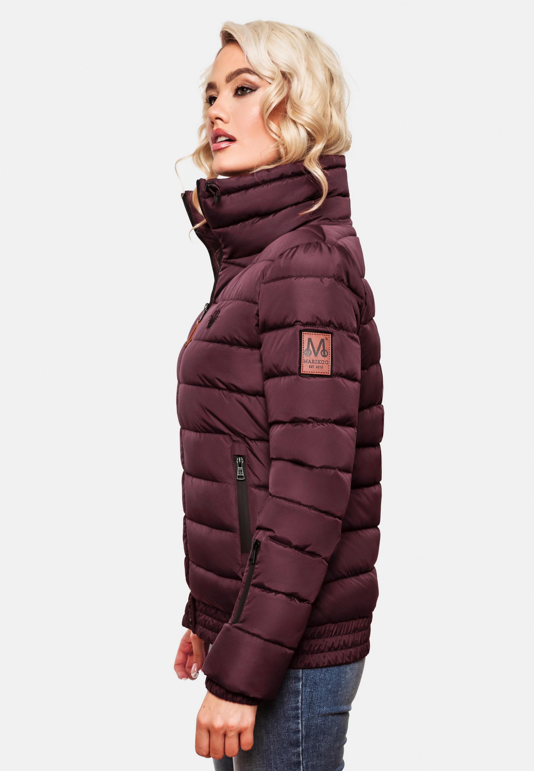 Kurze Winter Steppjacke mit Kapuze "Poison" Wine